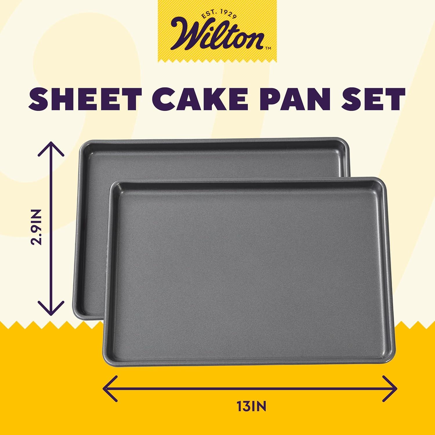 Wilton Non-Stick Aluminum Rectangular Layer Cake Pans, 2-Piece Set