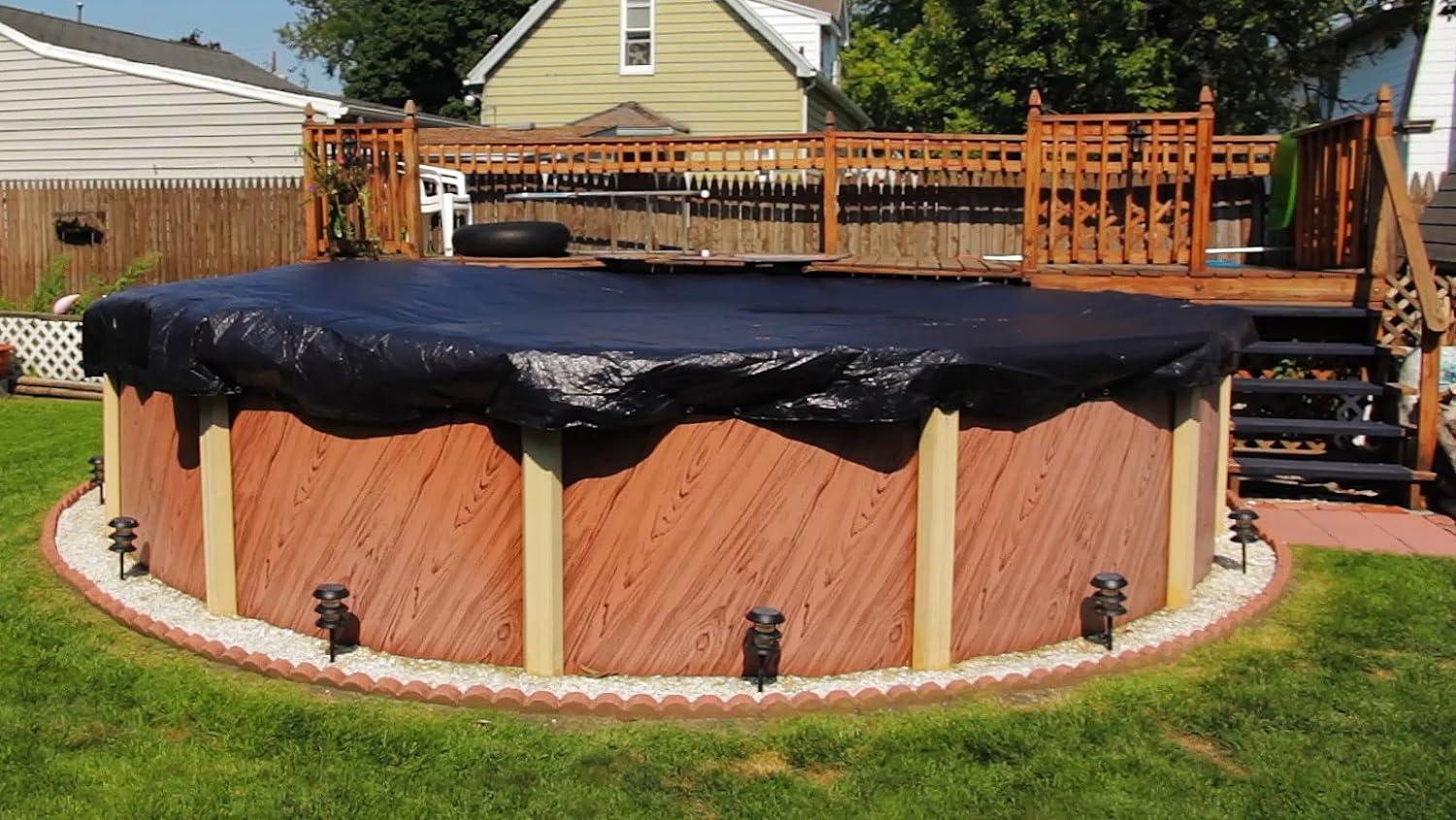 Buffalo Blizzard 24' Round Deluxe Blue/Black Winter Cover for Swimming Pool