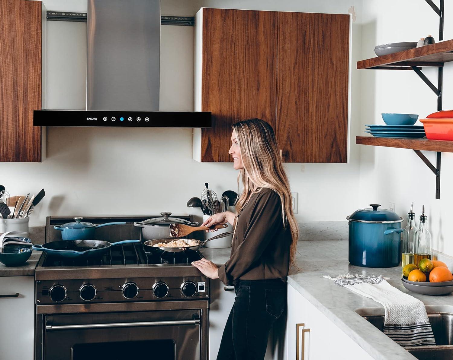 Sakura M3000 30" Stainless Steel Black Range Hood - Made in Taiwan