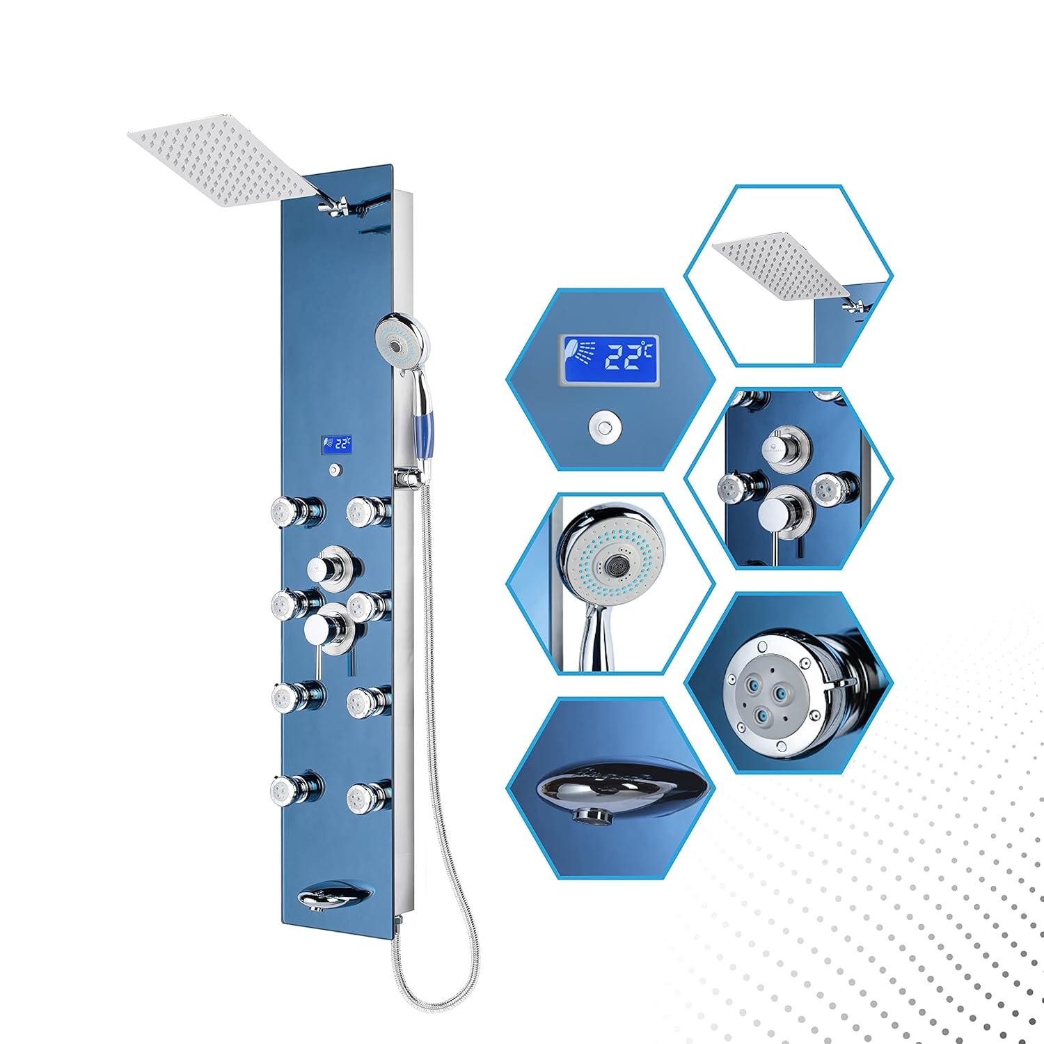 Blue Ocean 52 inch Aluminum Shower Panel With Shower Head