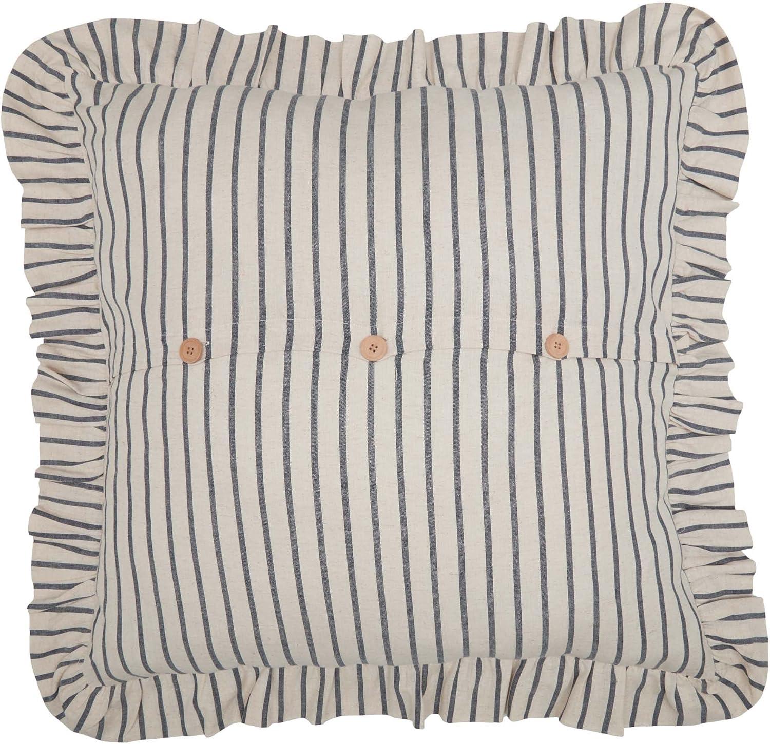 VHC Brands Kaila Vintage Farmhouse Bedroom Decor, Fabric Blue Stripe Euro Sham 26x26