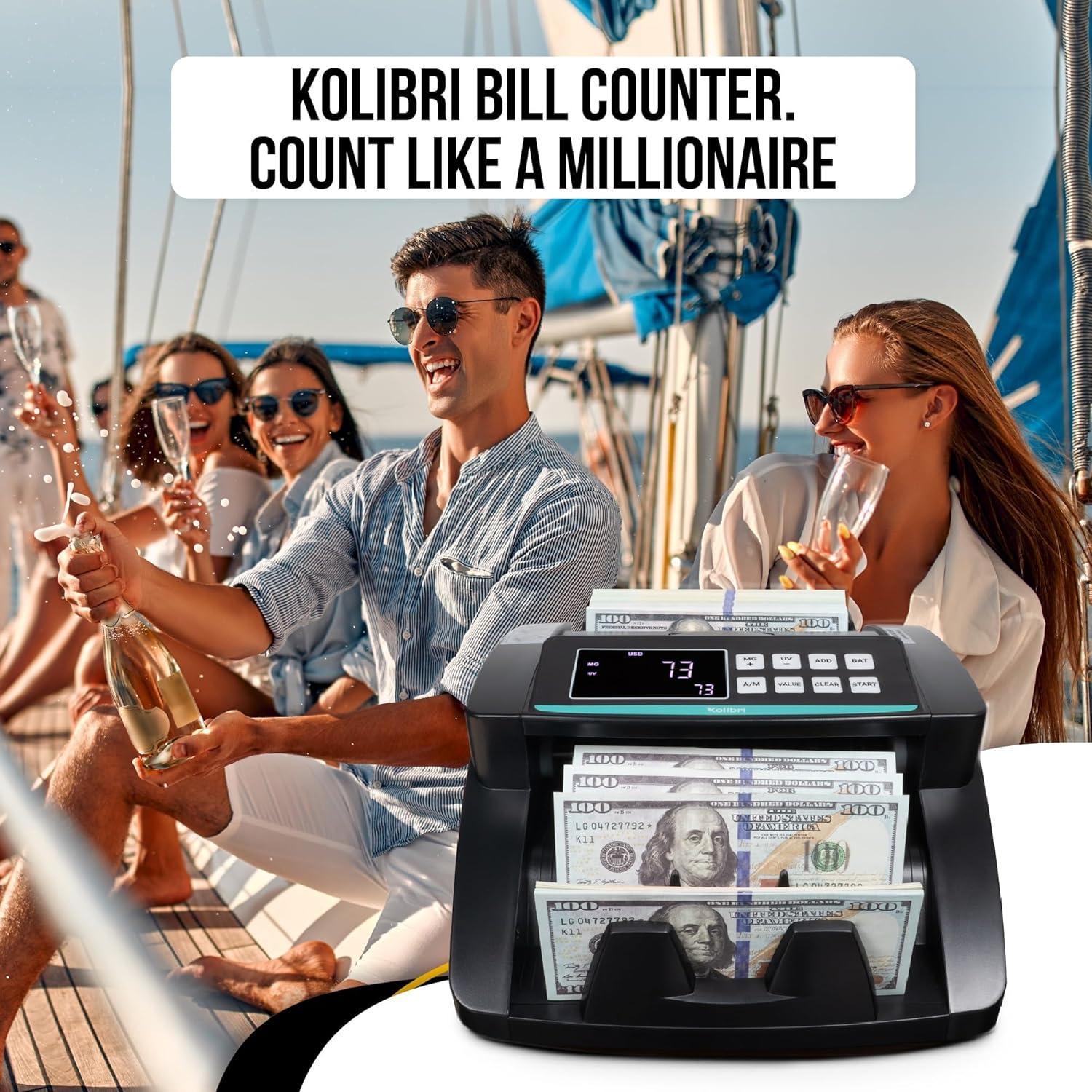 Kolibri Kolibri Bill Counter: 1,500 bills per min, advanced counterfeit detection, set up in minutes