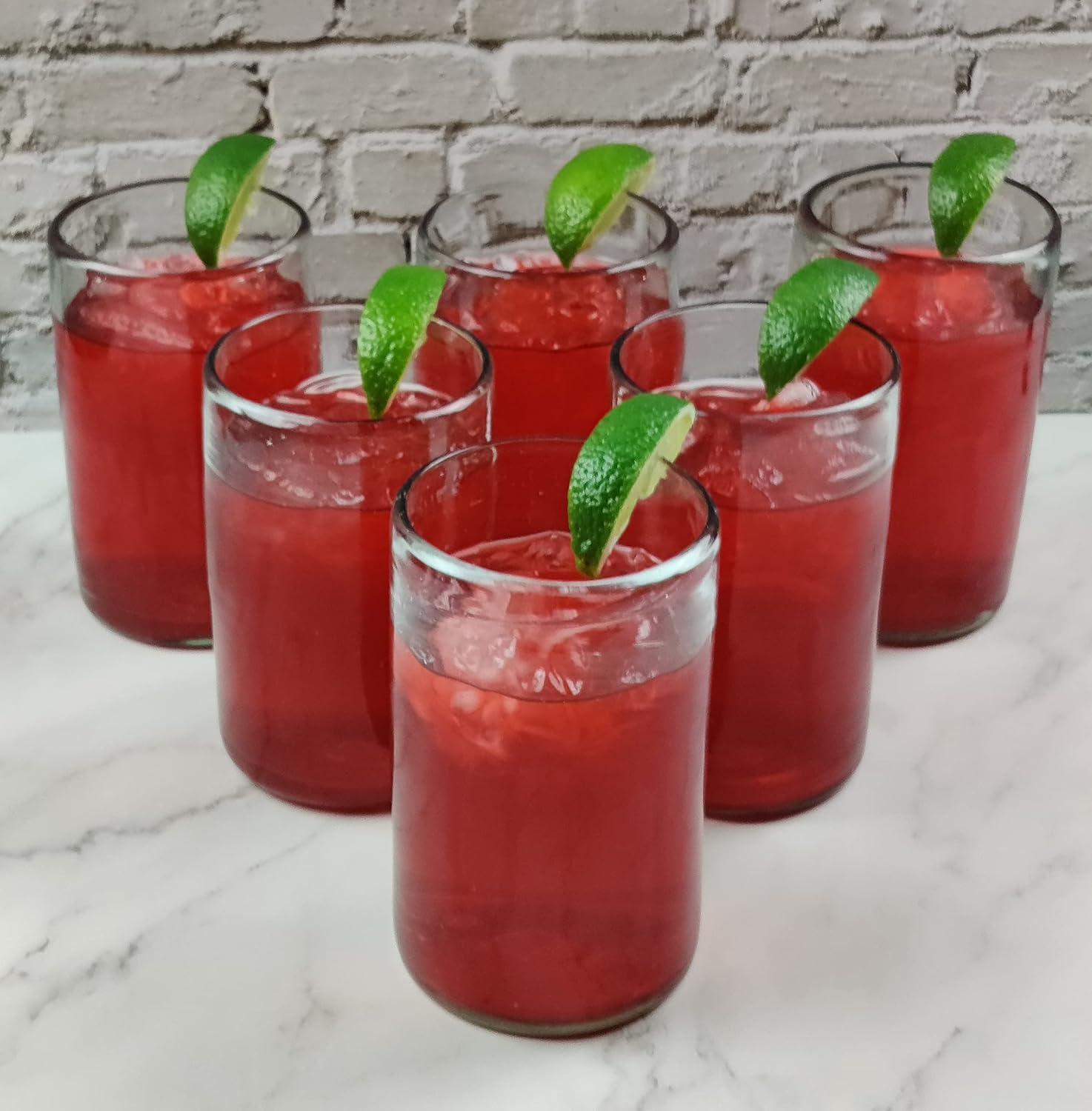 Dos Sueños Mexican Hand Blown  Drinking Glasses - Natural - 14oz - Set of 6