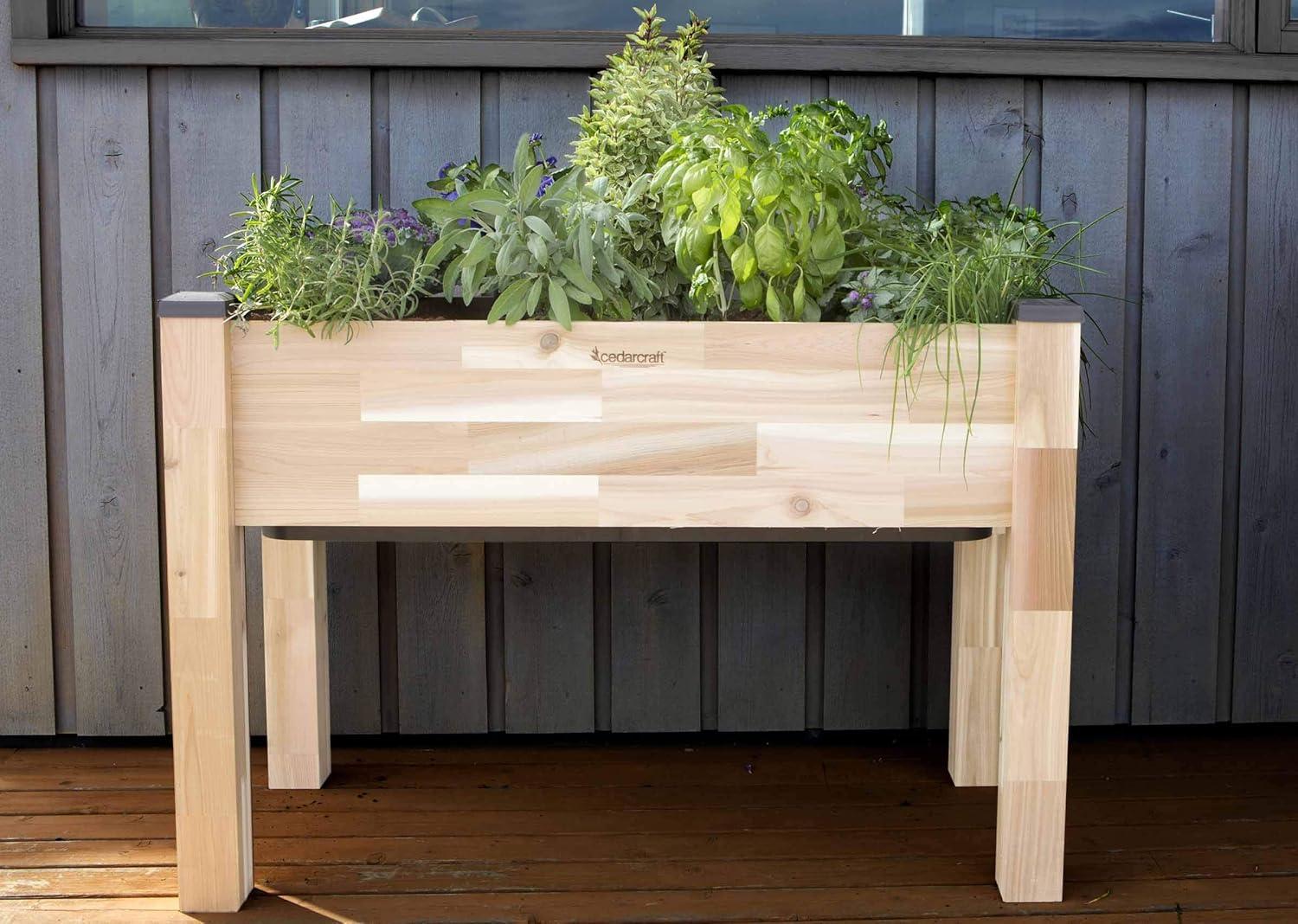 Self-Watering Elevated Cedar Raised Garden Bed Planter