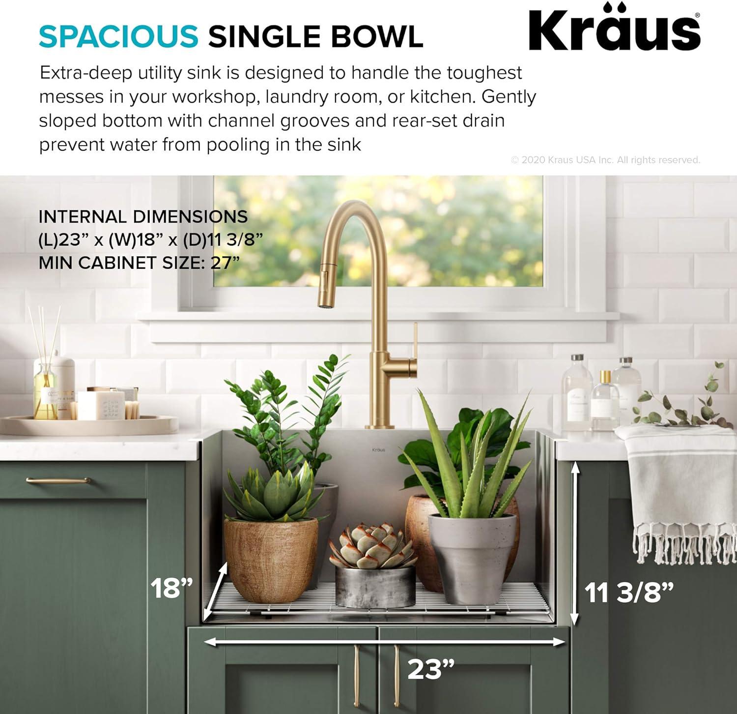 KRAUS Standart PRO Drop In 16 Gauge Bar Stainless Steel Kitchen Sink