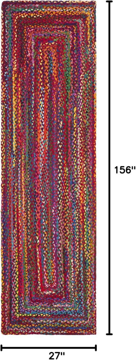 Braided BRD210 Hand Woven Runner Rug - Red/Multi - 2'3"x13' - Safavieh.