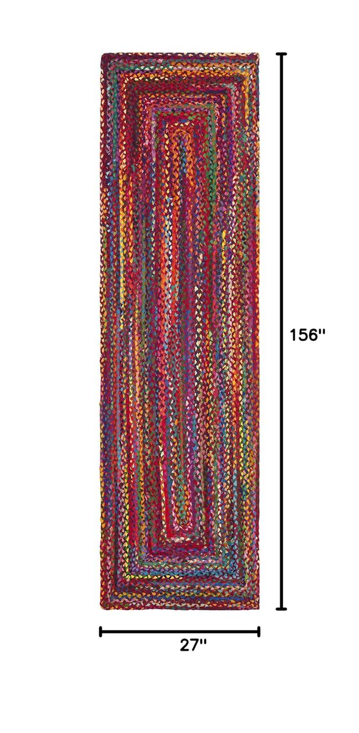 Braided BRD210 Hand Woven Runner Rug - Red/Multi - 2'3"x13' - Safavieh.