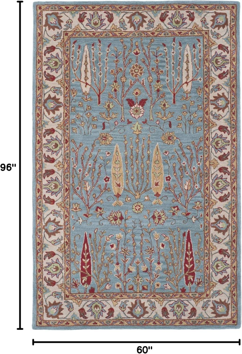 Heritage HG735 Hand Tufted Area Rug - Blue/Ivory - 5'x8' - Safavieh.