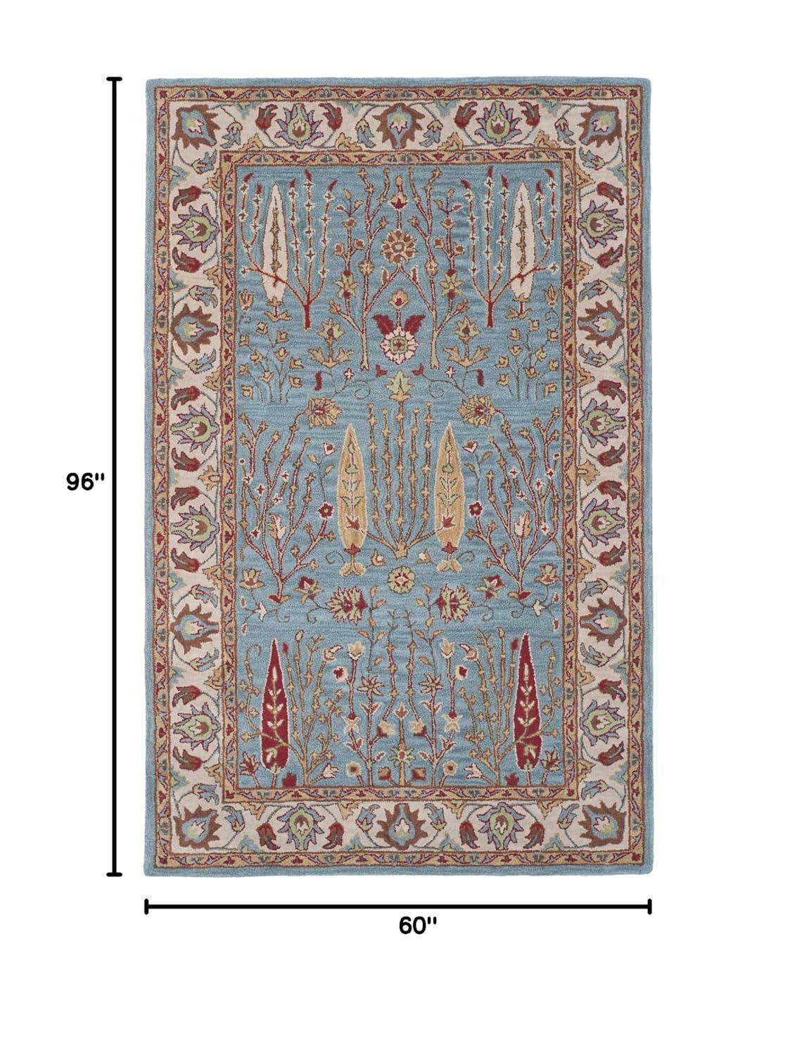 Heritage HG735 Hand Tufted Area Rug - Blue/Ivory - 5'x8' - Safavieh.