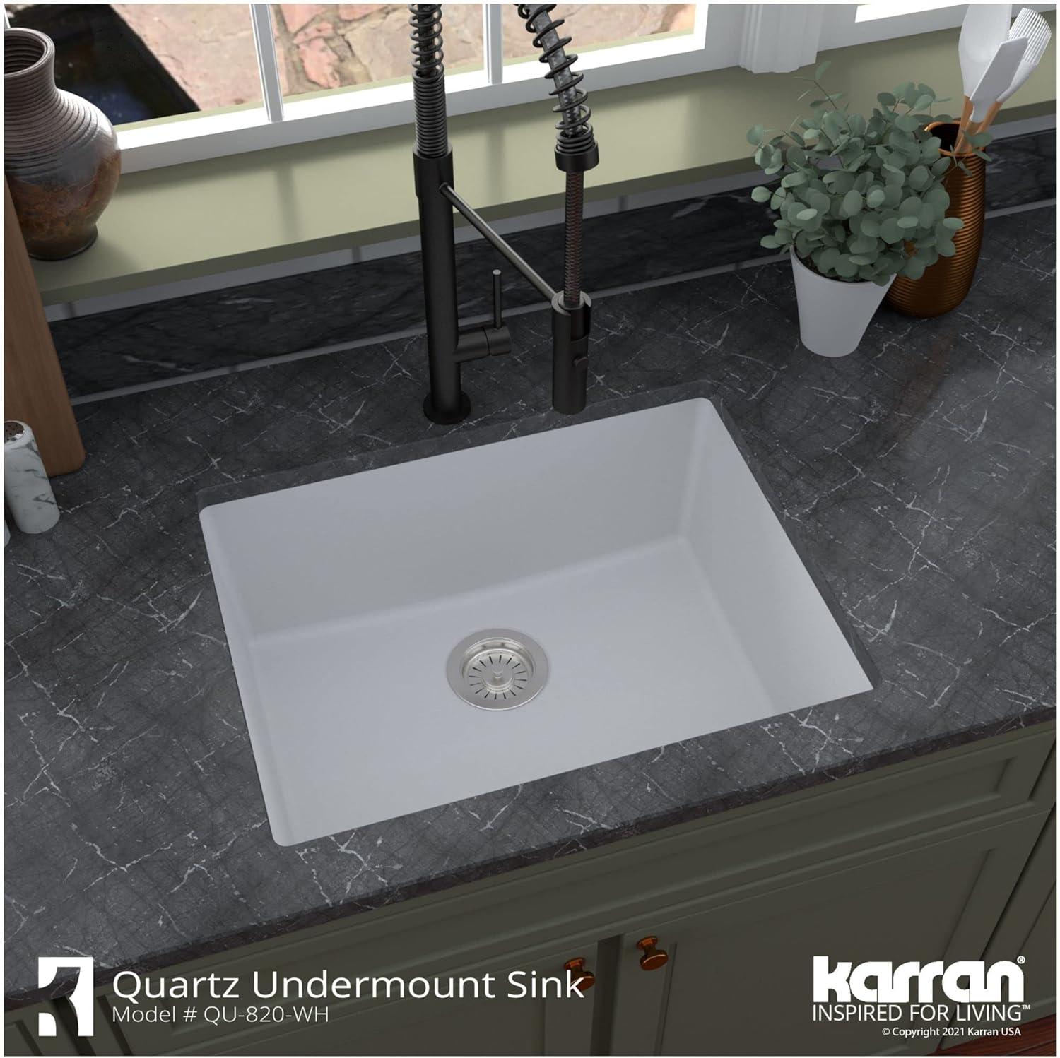 Karran Quartz 24-3/8'' X 19-1/8'' Single Bowl Undermount Kitchen Sink