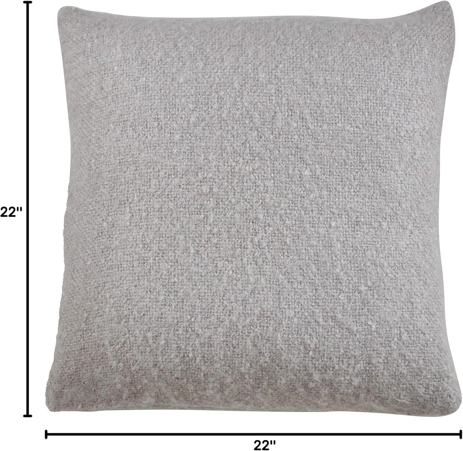 Saro Lifestyle 215.GY22SP 22 in. Faux Mohair Poly Filled Throw Pillow, Gray