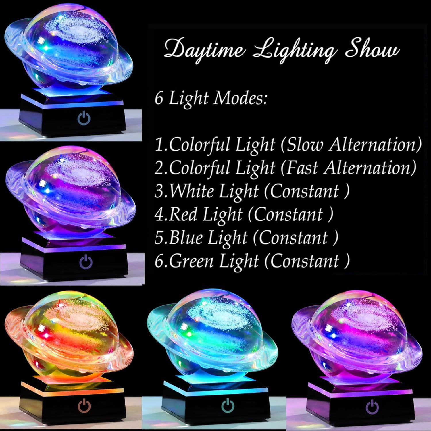 3D Solar System Model Crystal Ball 80mm 3.15inch - Outer Space Astronomy Gifts Room Decor Crystal Sphere Unique Gifts for Men Him Best Birthday Dad Physics Science Teacher Night Light Planet Lamp
