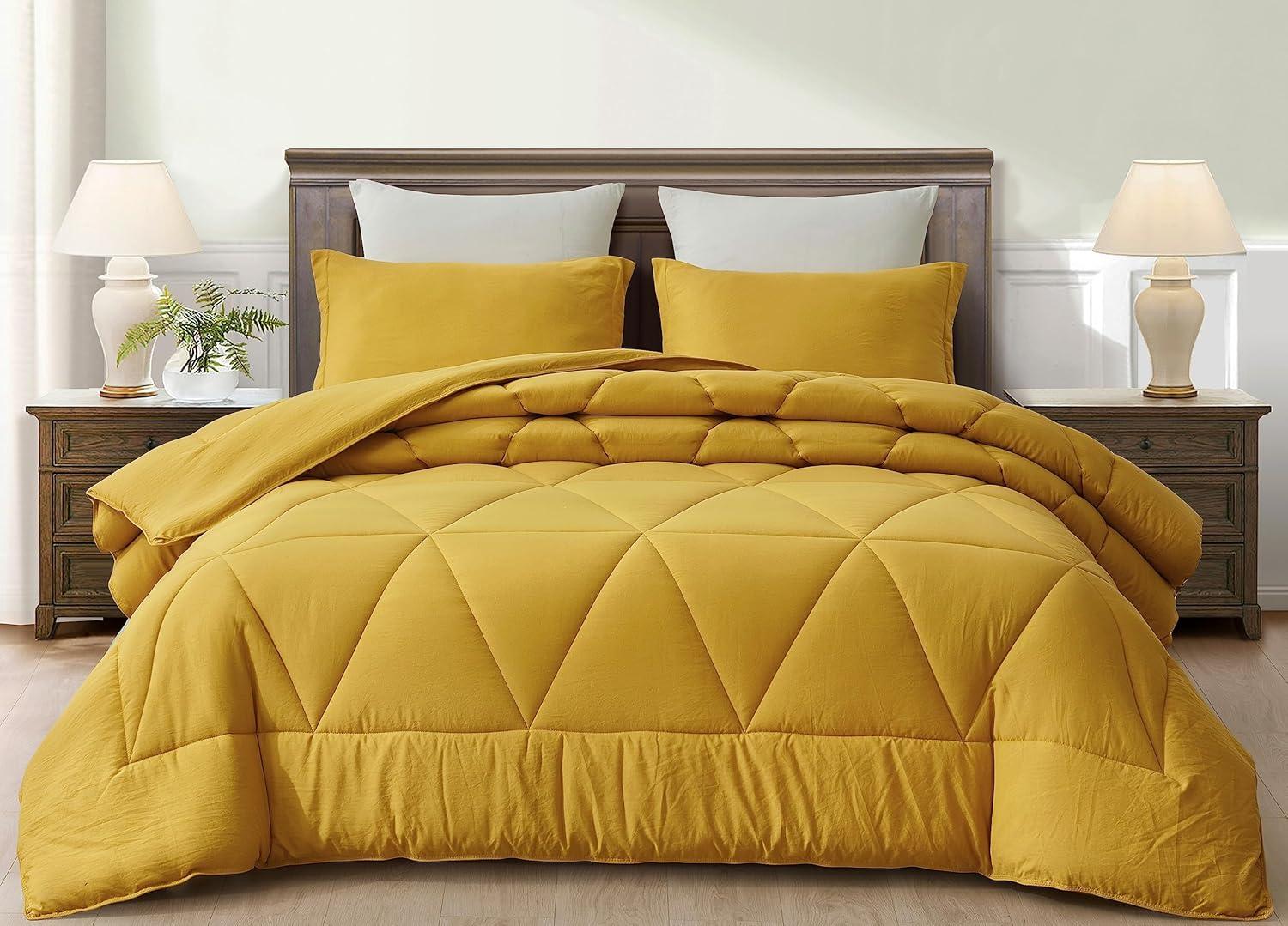 Washed Microfiber Bedding Comforter Set