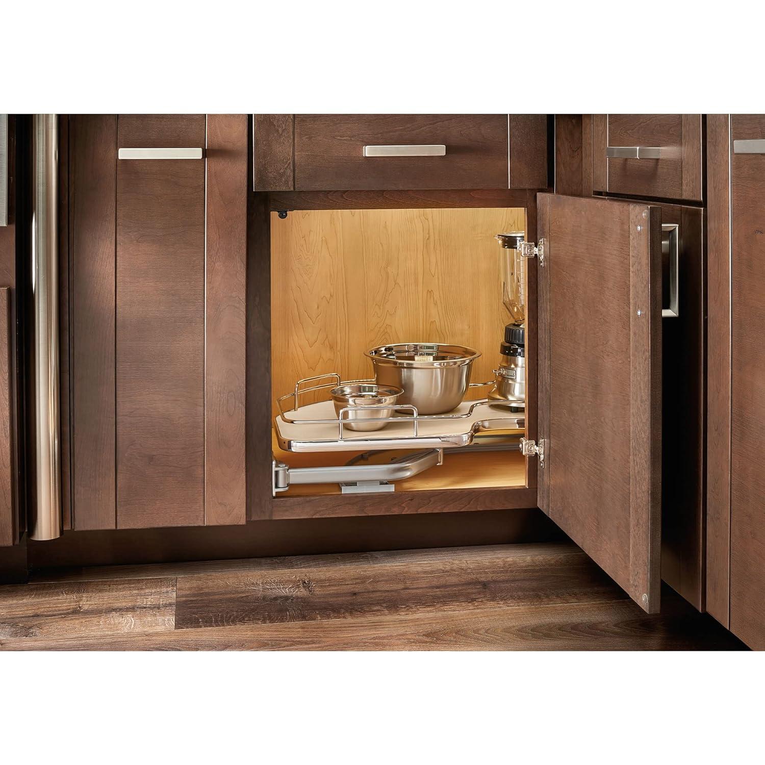 Rev-A-Shelf 15 Inch Single Tier Right Door Blind Left Corner Cabinet Shelf