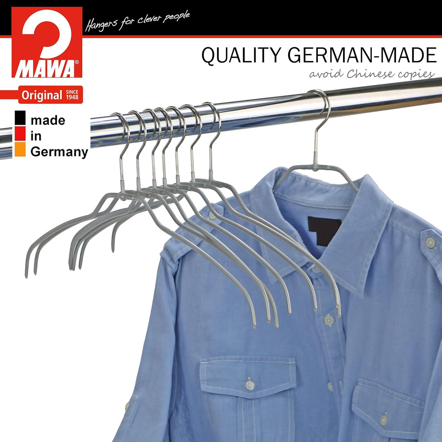 Mawa Metal Non-Slip Standard Hanger for Dress/Shirt/Sweater (Set of 20)