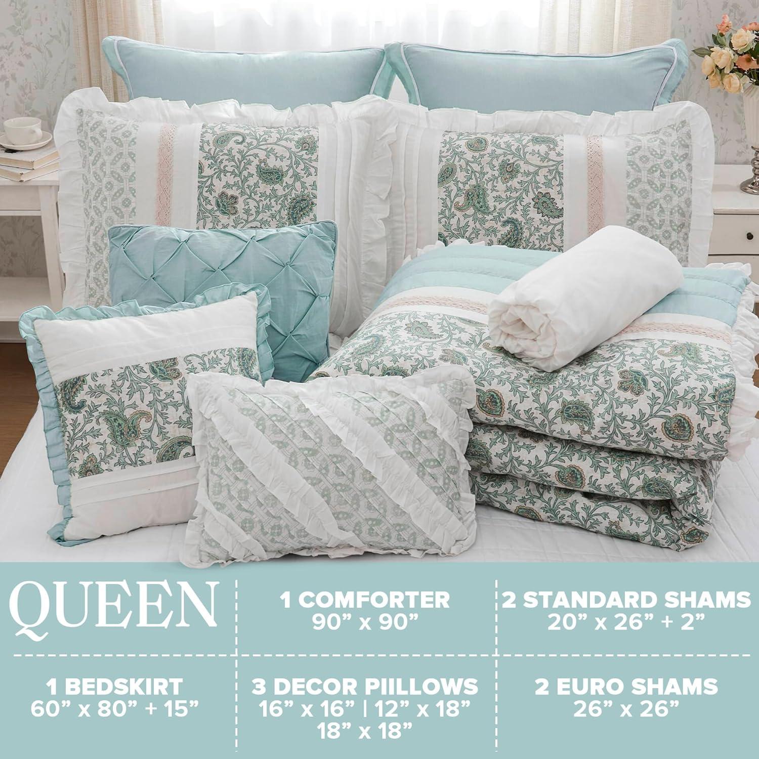 Madison Park Dawn 9 Piece Cotton Percale Comforter Set