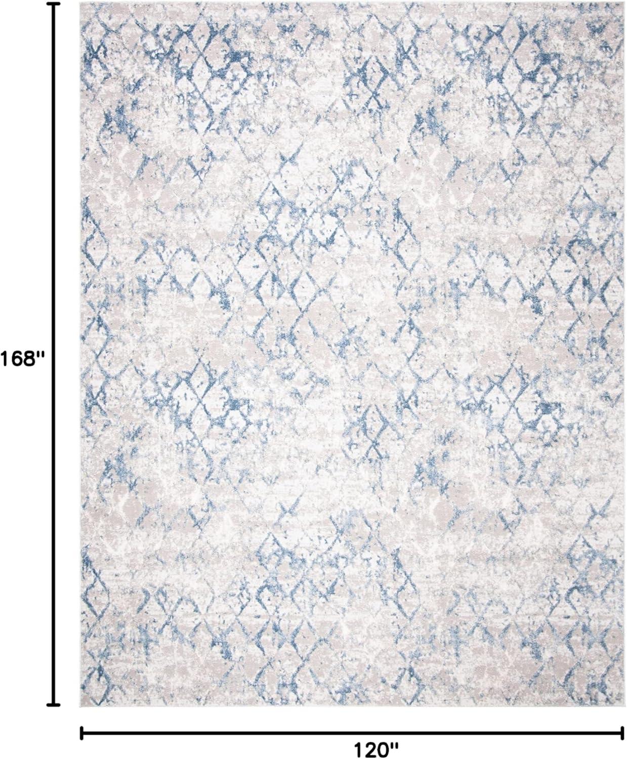 SAFAVIEH Amelia Roslyn Abstract Distressed Area Rug, Light Grey/Blue, 10' x 14'