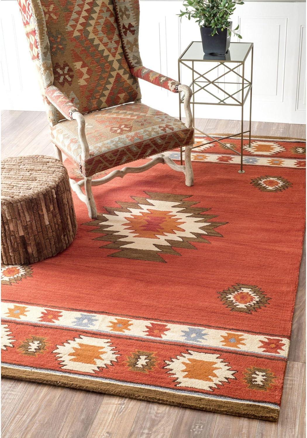 4'x6' Hand Tufted Shyla Area Rug Beige - nuLOOM: Wool, Bohemian Style, Medium Pile, Indoor Use