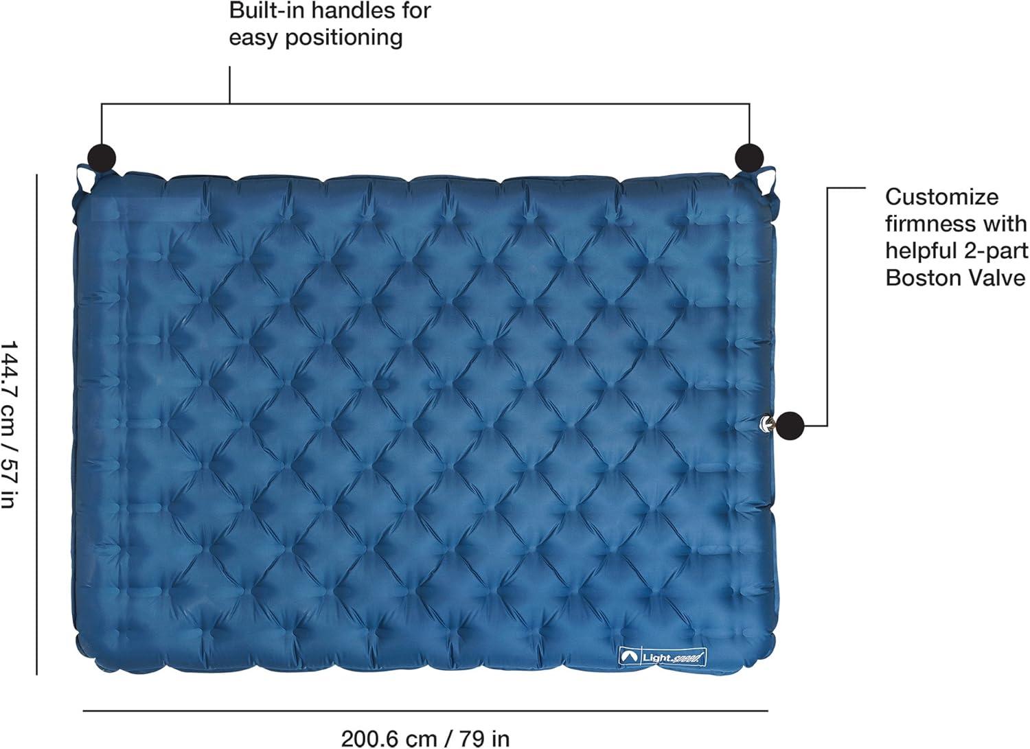 Blue Raised Full TPU Air Bed with Pump