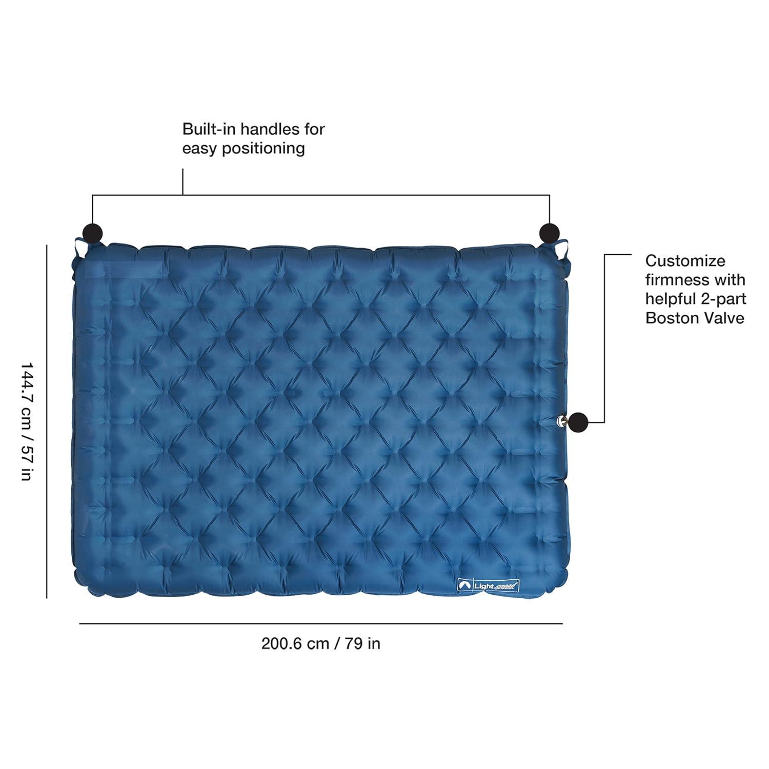 Blue Raised Full TPU Air Bed with Pump