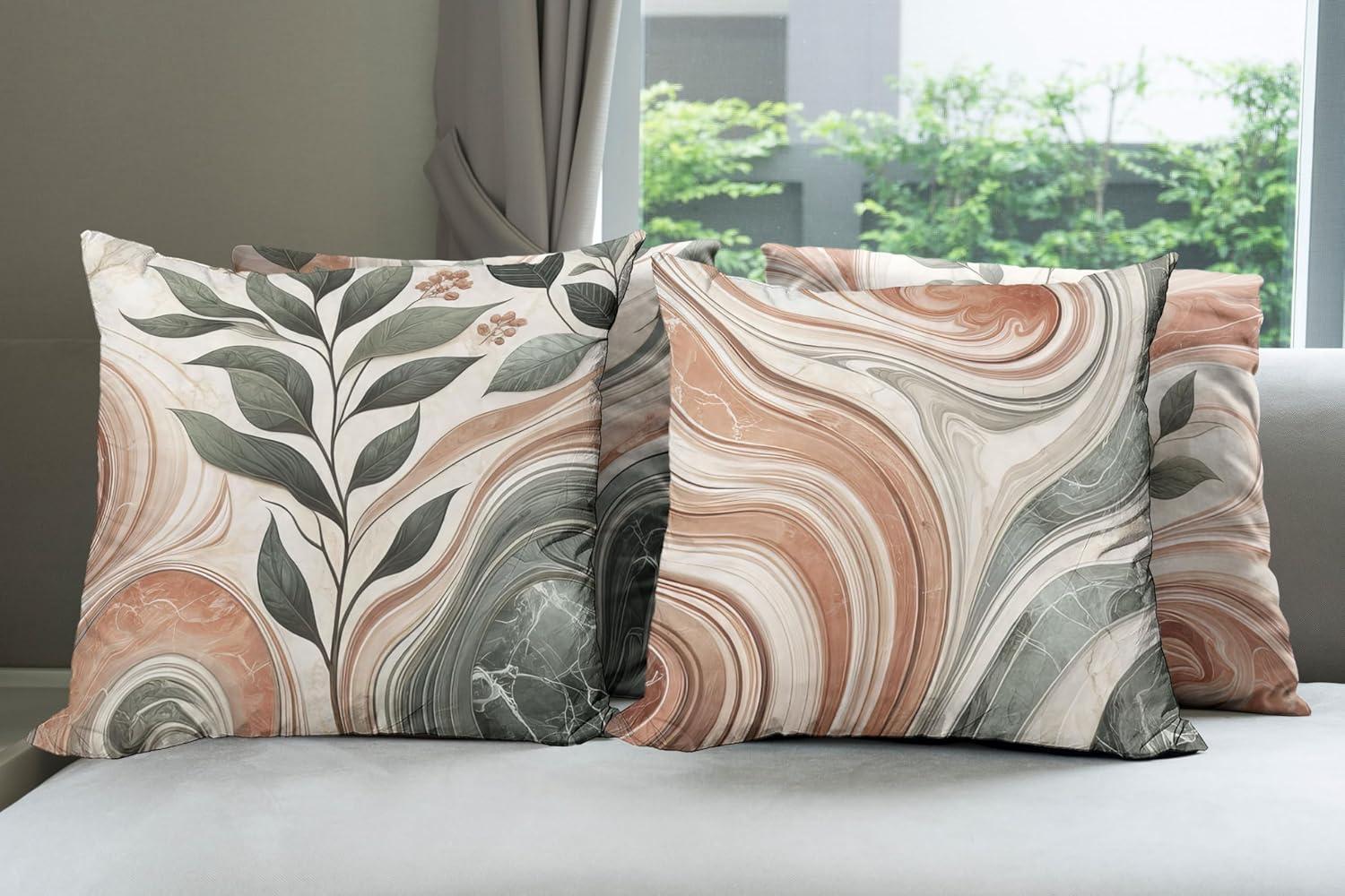 Ambesonne Floral Indoor/Outdoor Pillow Cover (Set of 4)