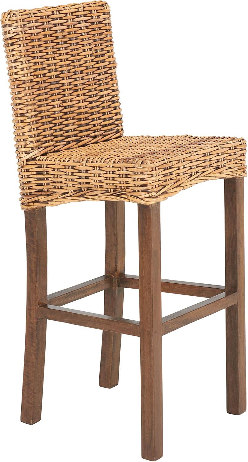 Tobie Rattan Bar Stool - BST6500 - Honey Brown Wash/Antique Brow - Safavieh