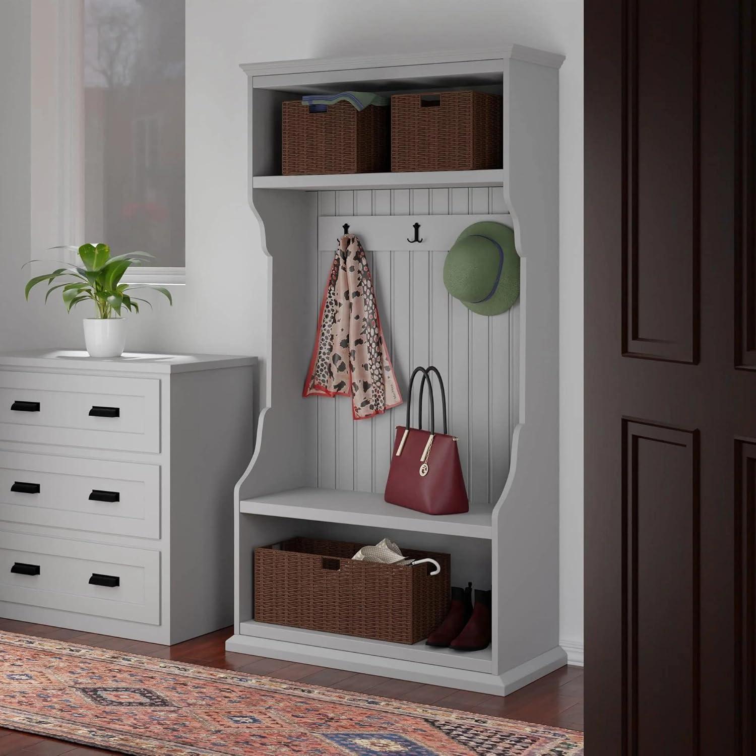 3pc Tessa Woven Rope 2 Small and 1 Large Basket Set Walnut - Winsome: Rectangular Storage Organizer, Spot Clean