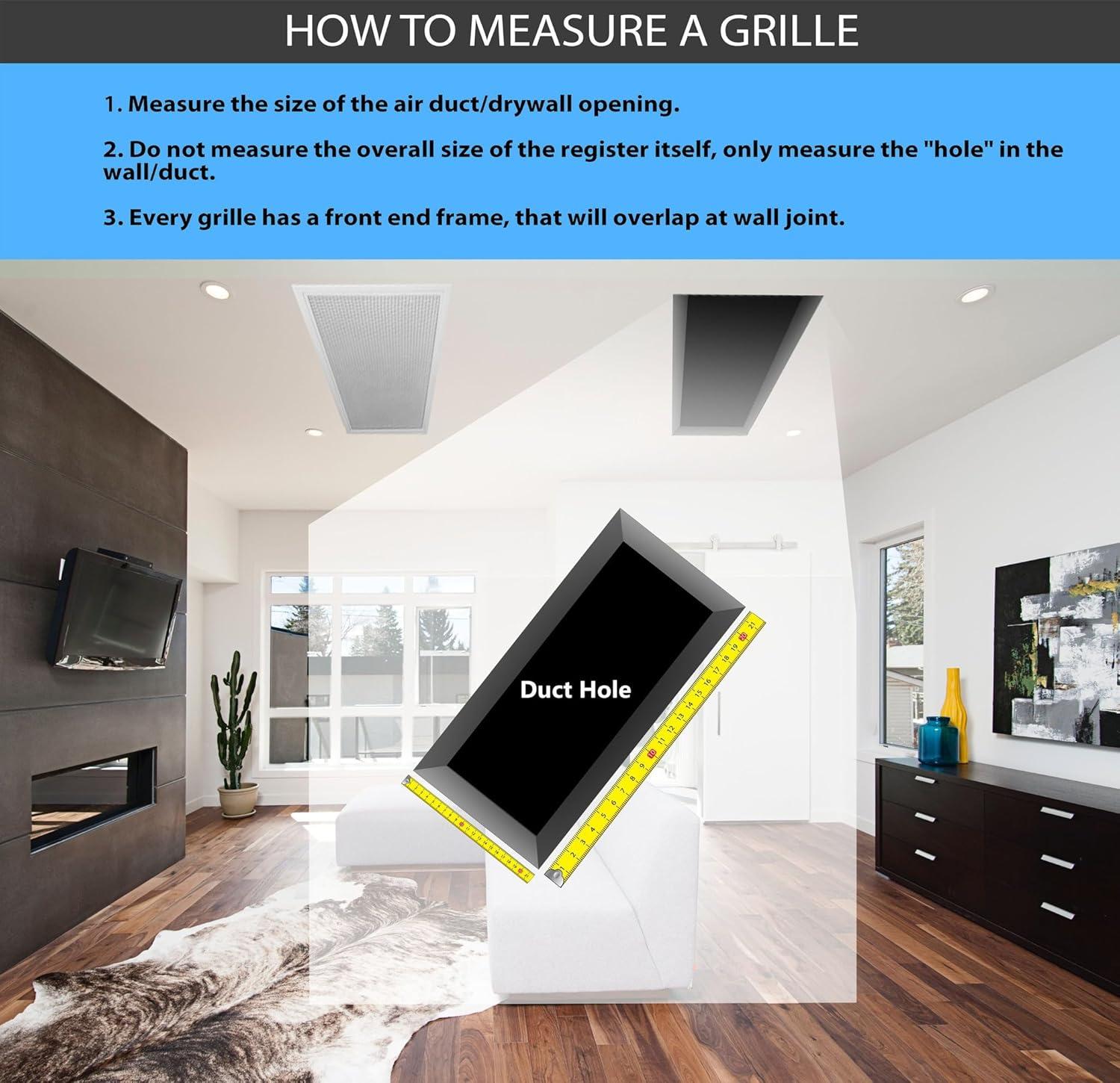 14x14 White Steel Return Air Filter Grille with Fixed Hinges