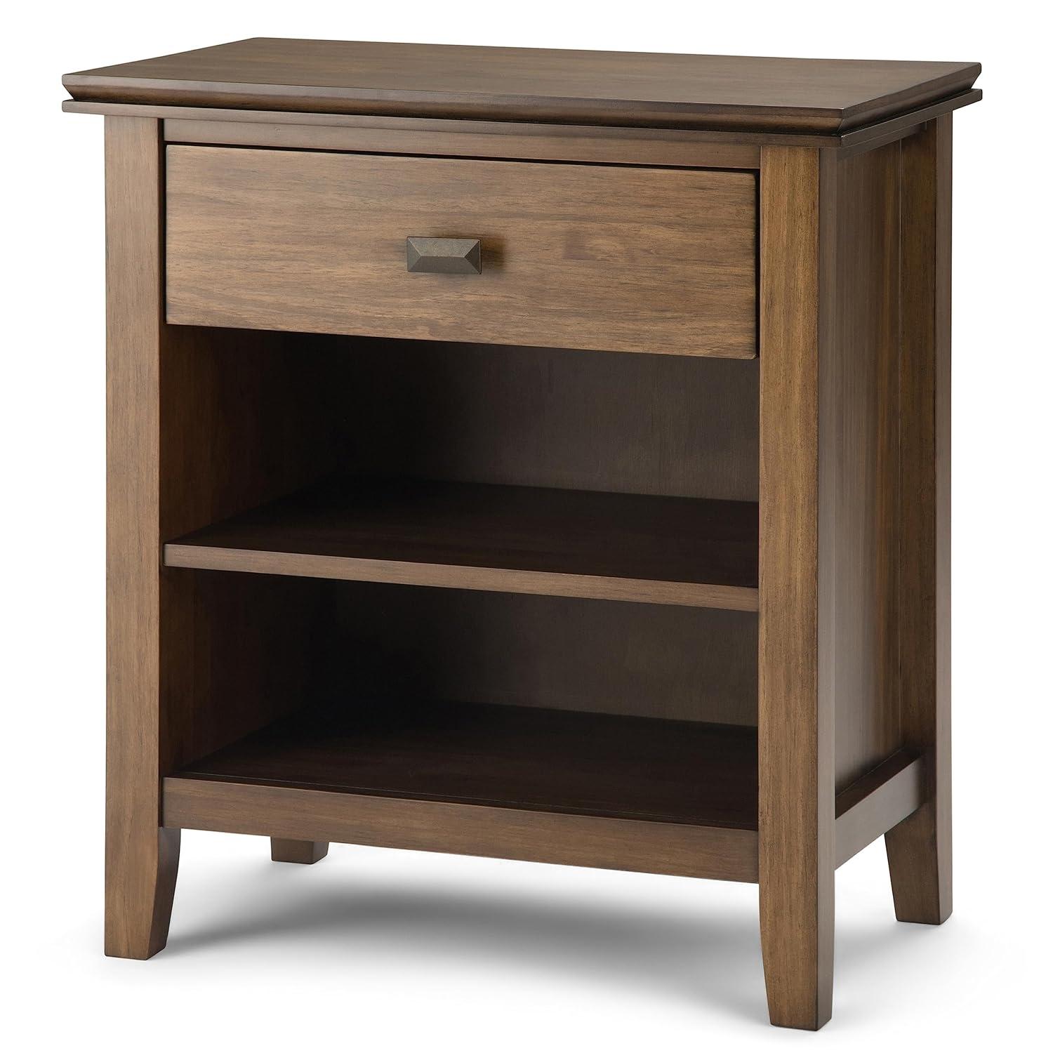 Simpli Home Artisan 24"W Solid Wood Nightstand with Drawer and Shelves
