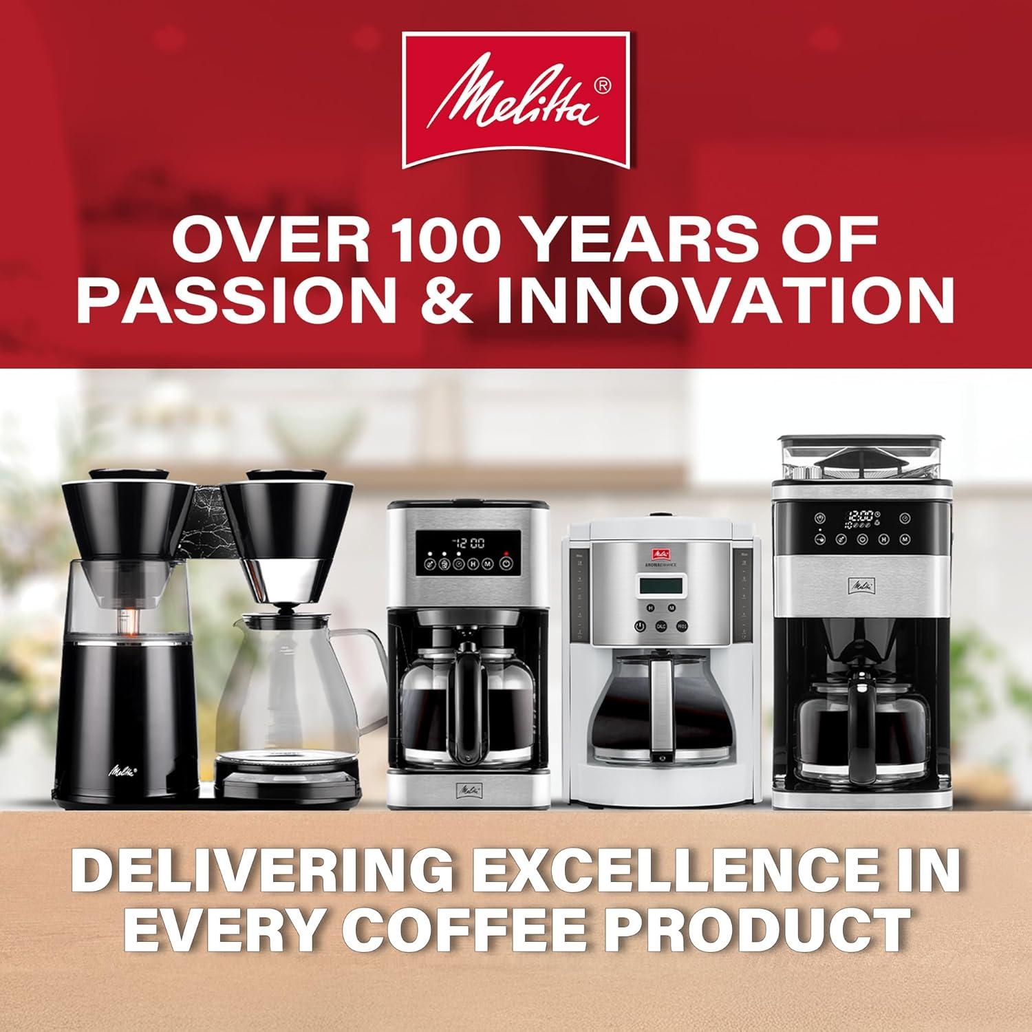 Melitta Aroma Fresh Plus 10c Drip Coffeemaker with Coffee Grinder: Stainless Steel, Digital Display, Automatic Shut-Off