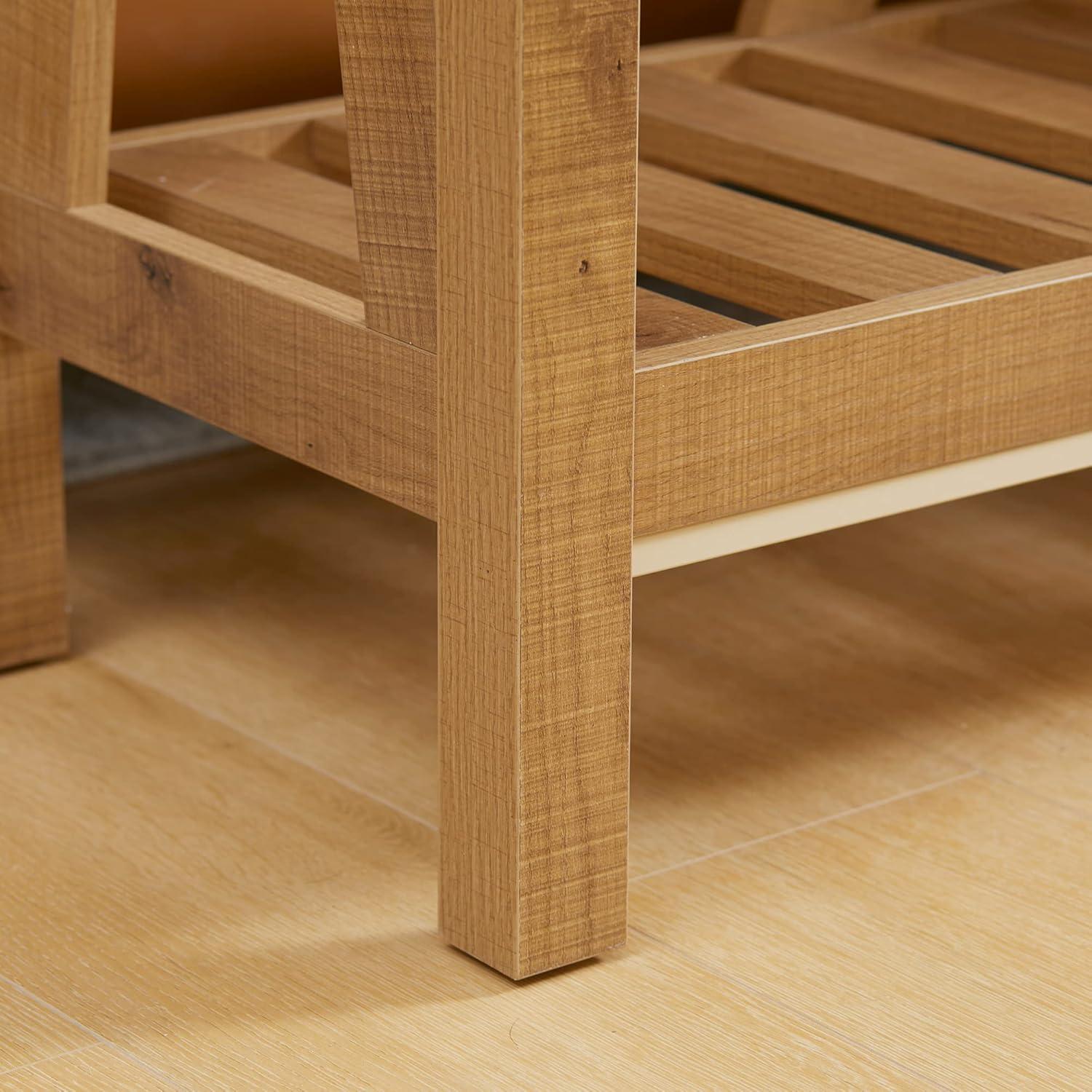 HOMCOM Console Table, Farmhouse Entryway Table with Storage Slatted Shelf, Rustic Sofa Table with Anti-Tipper for Living Room, Hallway, Brown