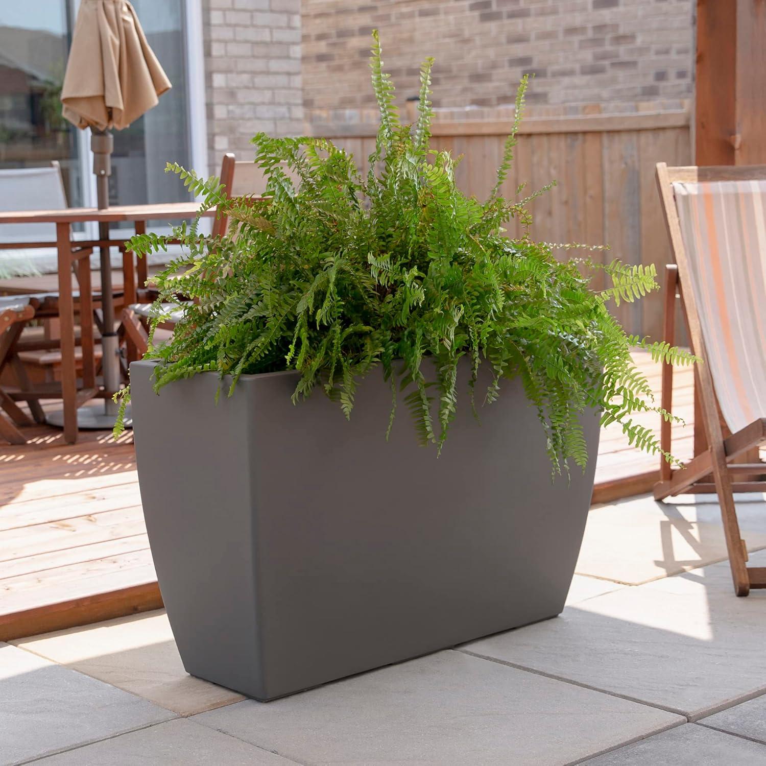 Self-Watering 36" Trough Resin Pot Planter