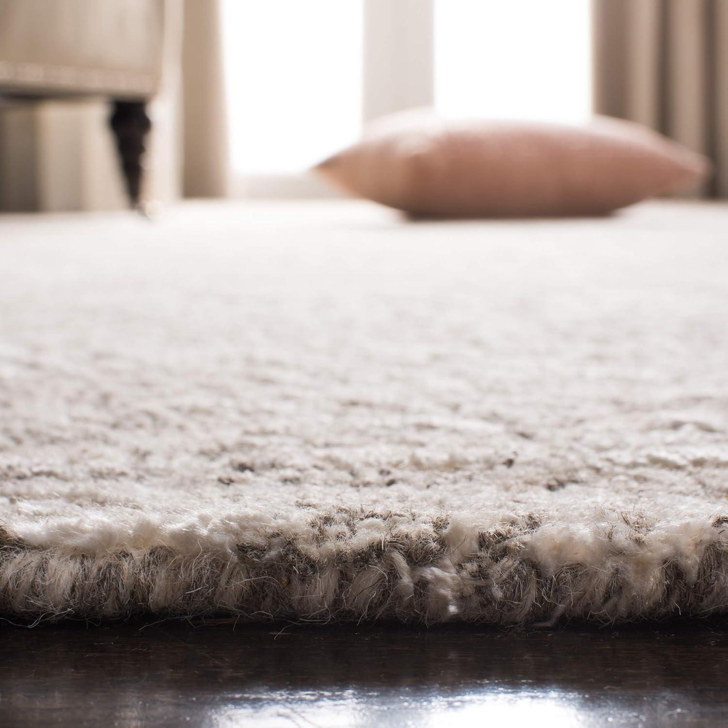 Ivory and Gray Hand-Tufted Wool Area Rug