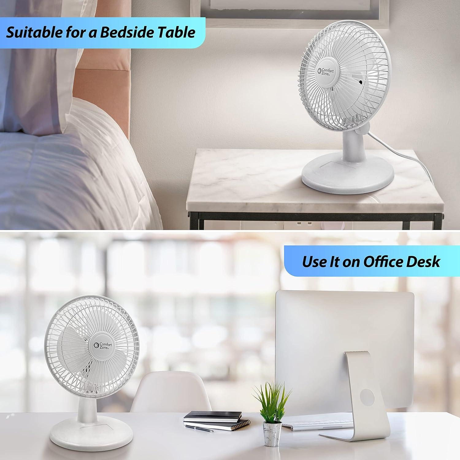 Comfort Zone 6 Inch Table Fan