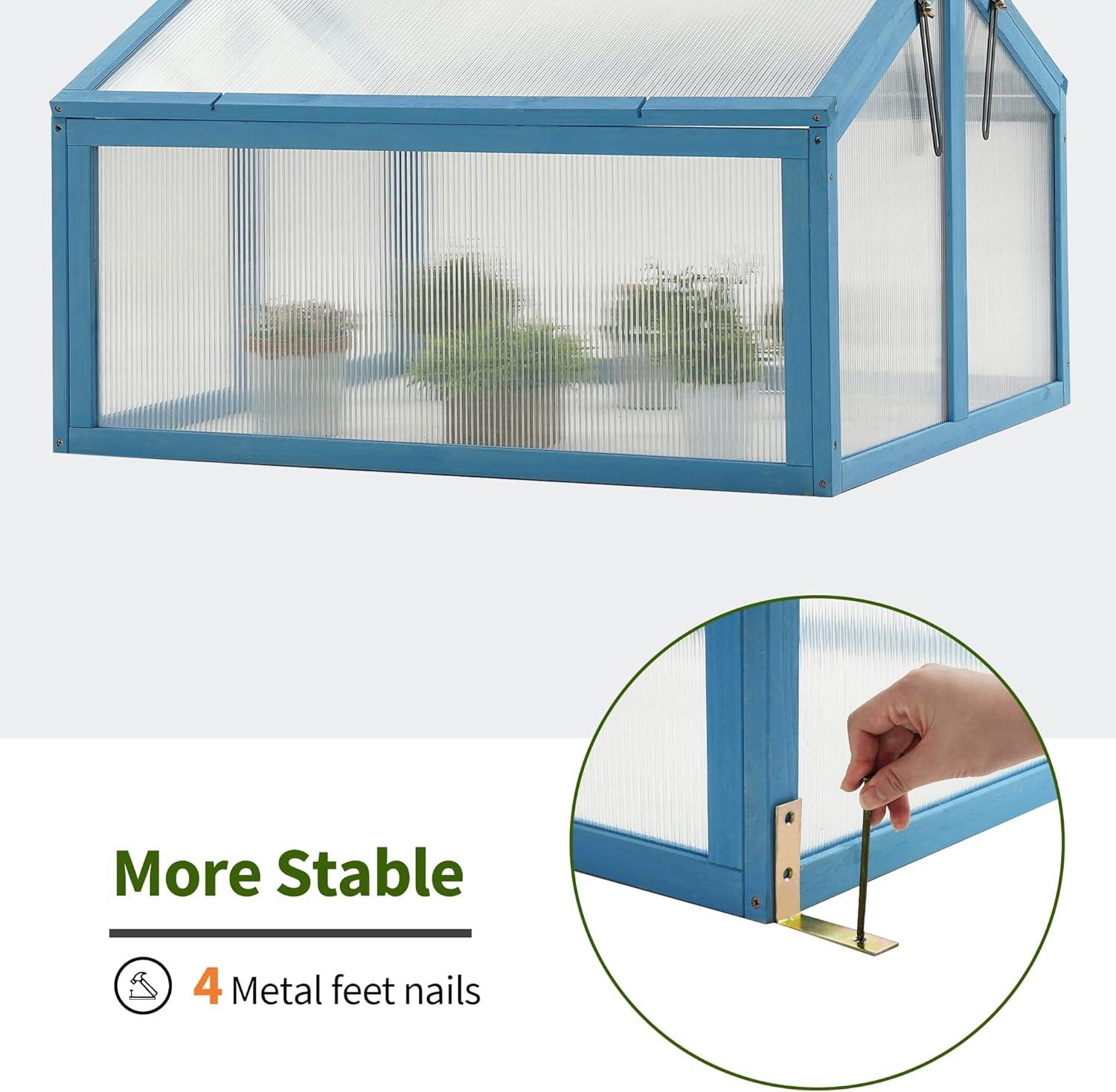 MCombo 35.4" W x 31.5" D Double Box Wooden Greenhouse Cold Frame
