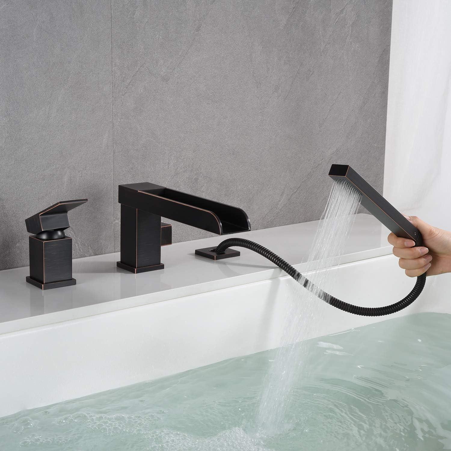 Deck Waterfall Faucet with Diverter