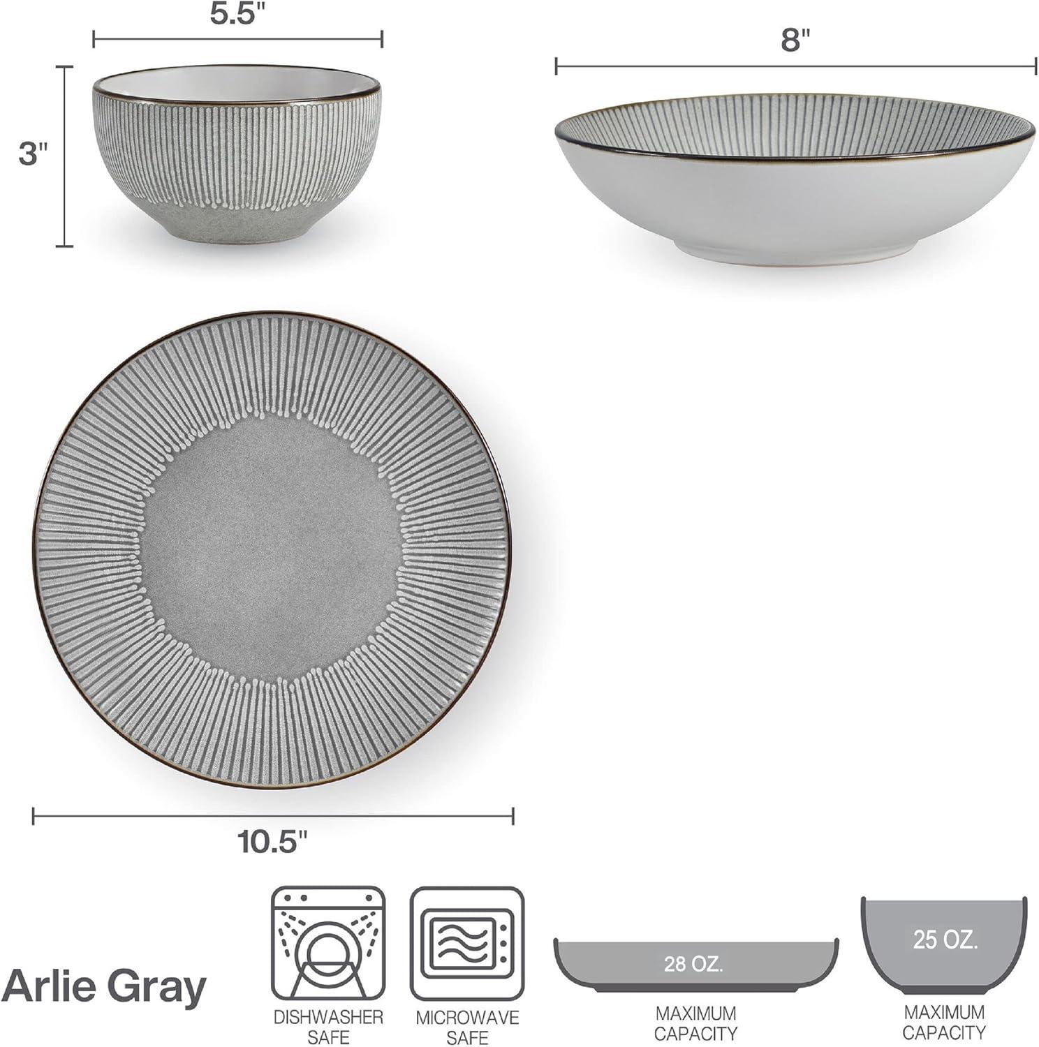 Arlie 12-Piece Stoneware Dinnerware Set, Service for 4