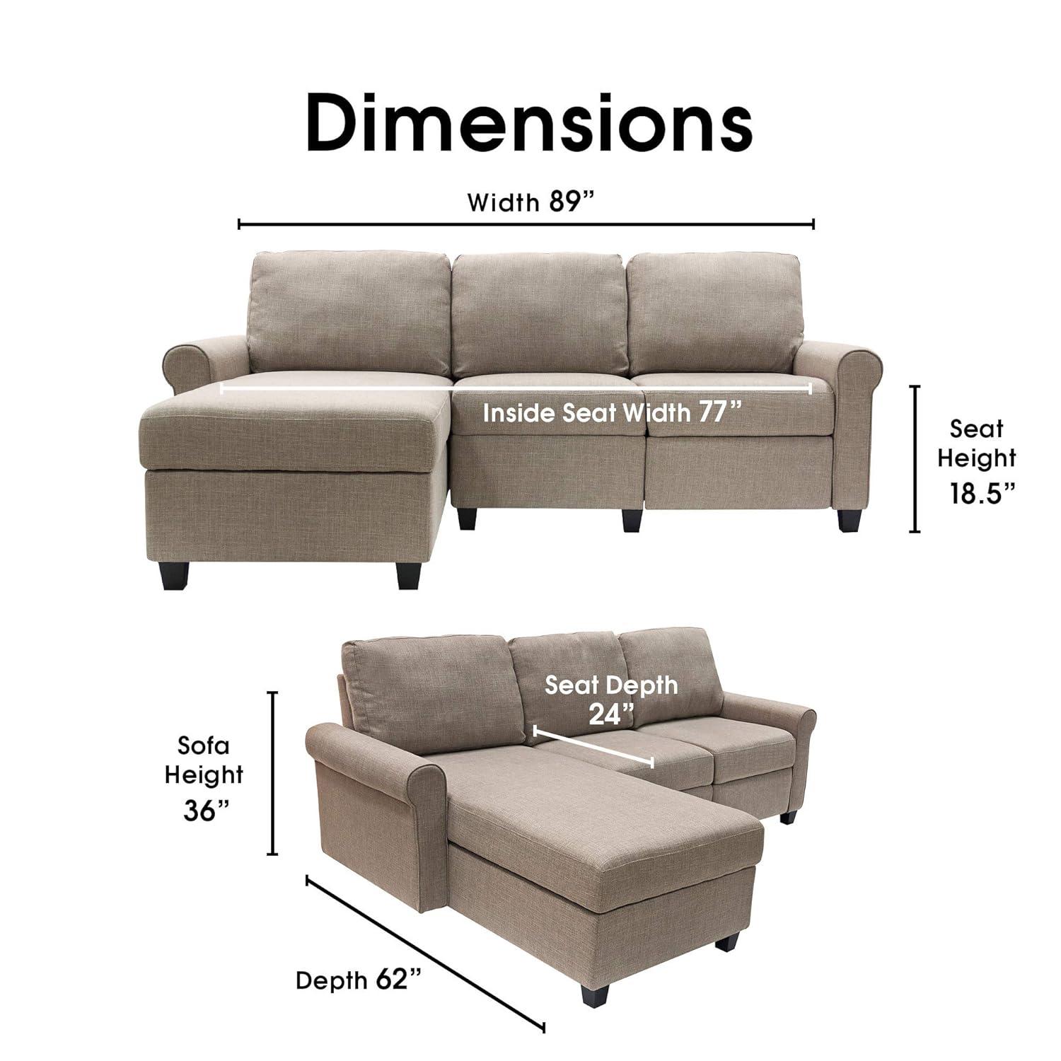 Serta Copenhagen Reclining Sectional Sofa with Storage Chaise
