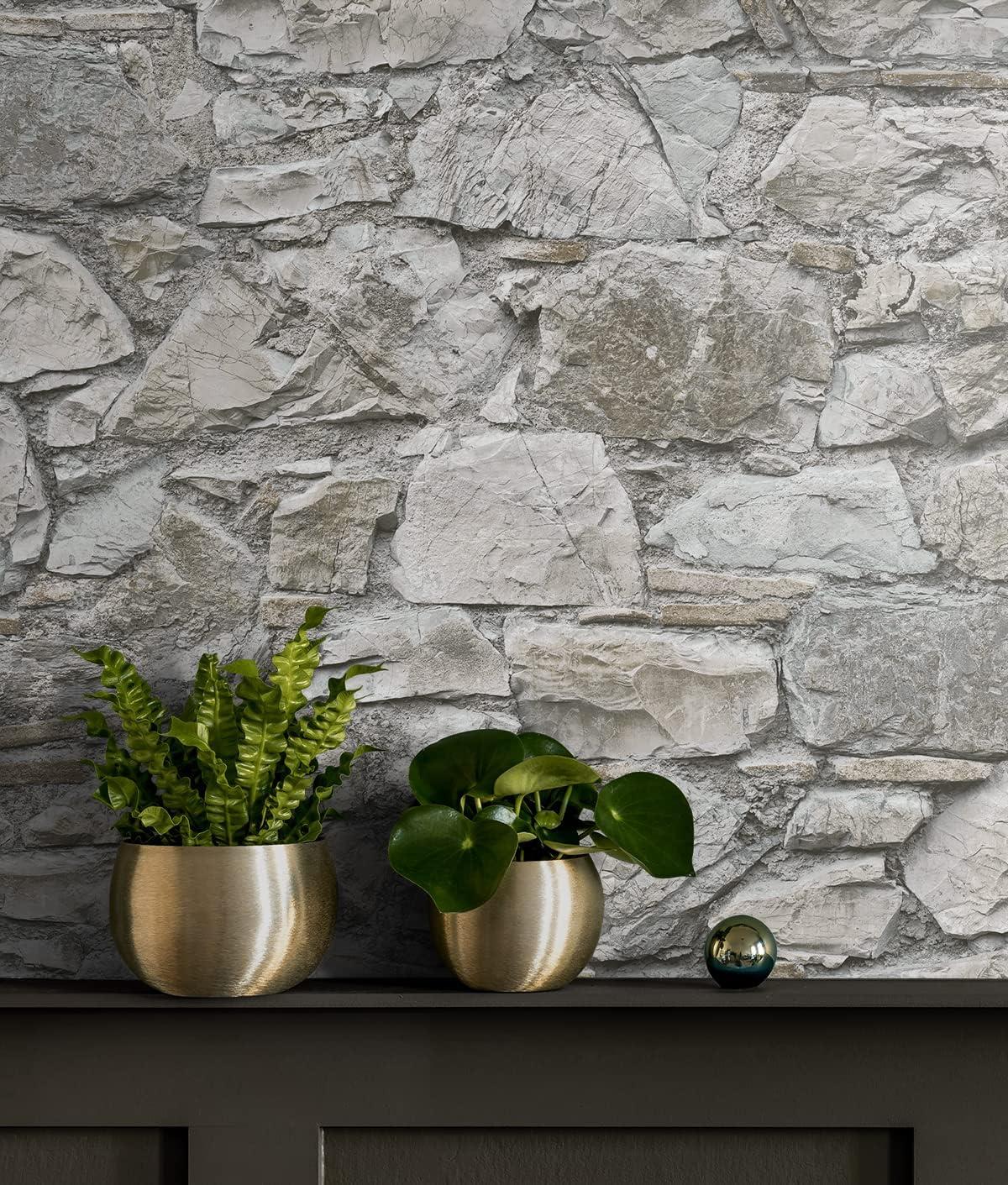 Flax Stone Self-Adhesive Peel and Stick Wallpaper