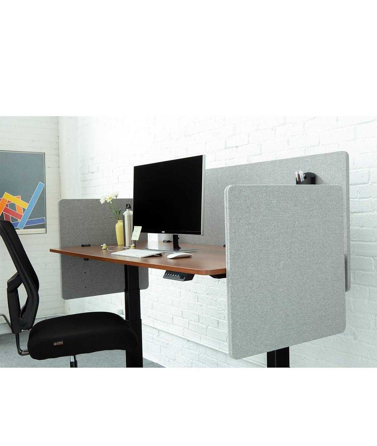 Stand Up Desk Store Fabric 3 Panel Desk Partition