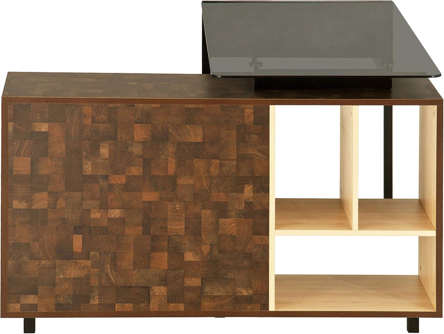 L Shaped Desk Oak - Techni Mobili