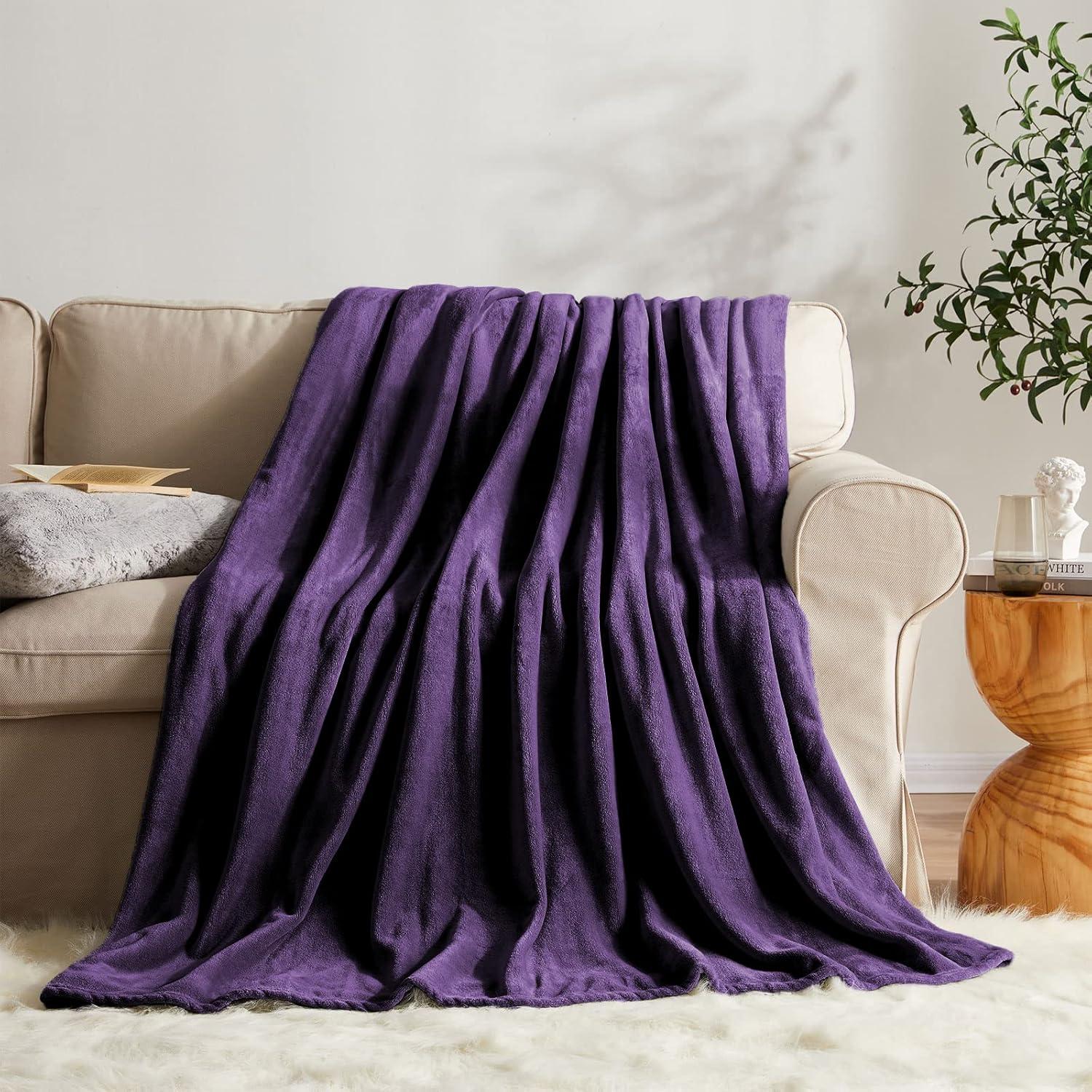 Lilac Fleece Reversible Throw Blanket for Pets and Baby