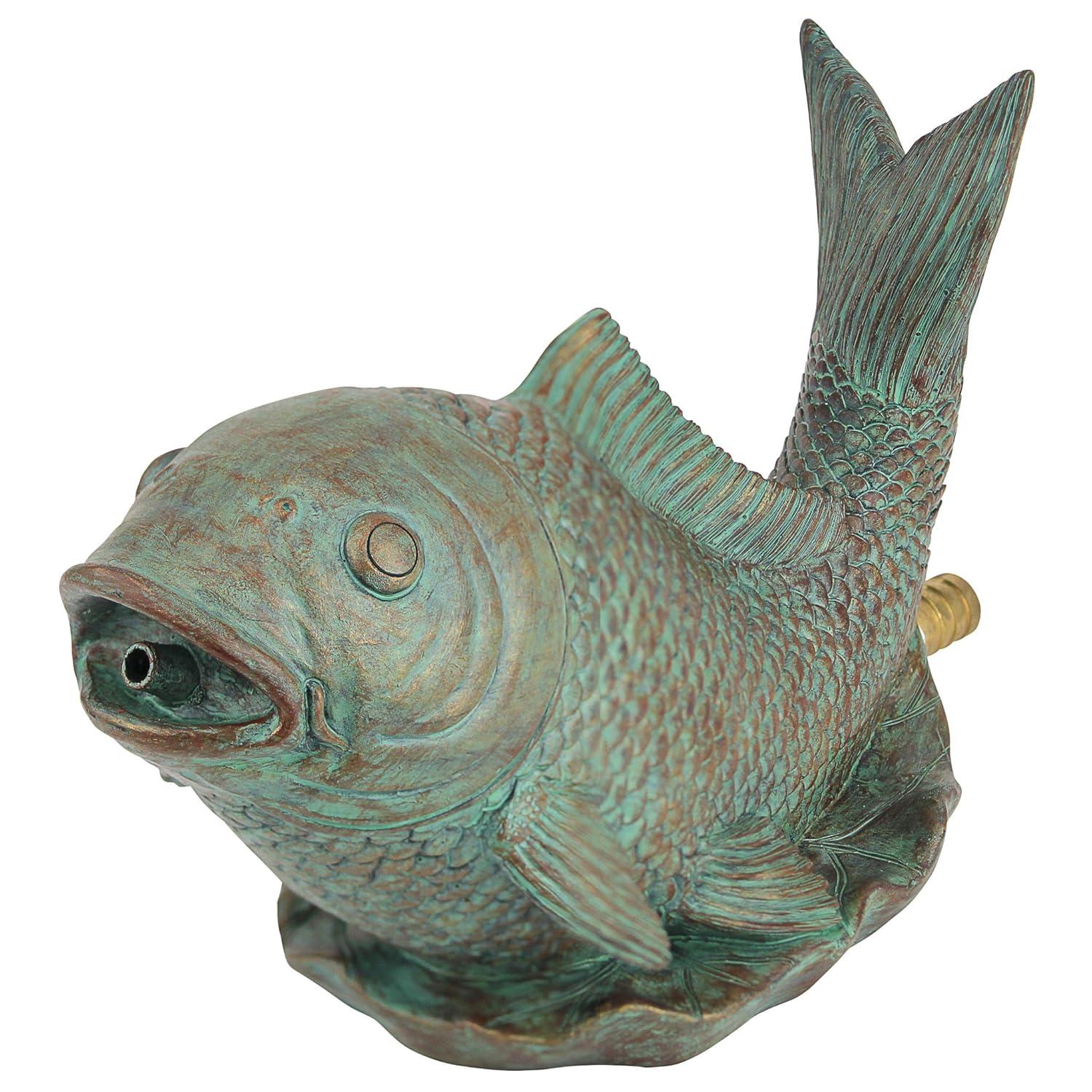 Design Toscano Japanese Koi Piped Spitter Statue