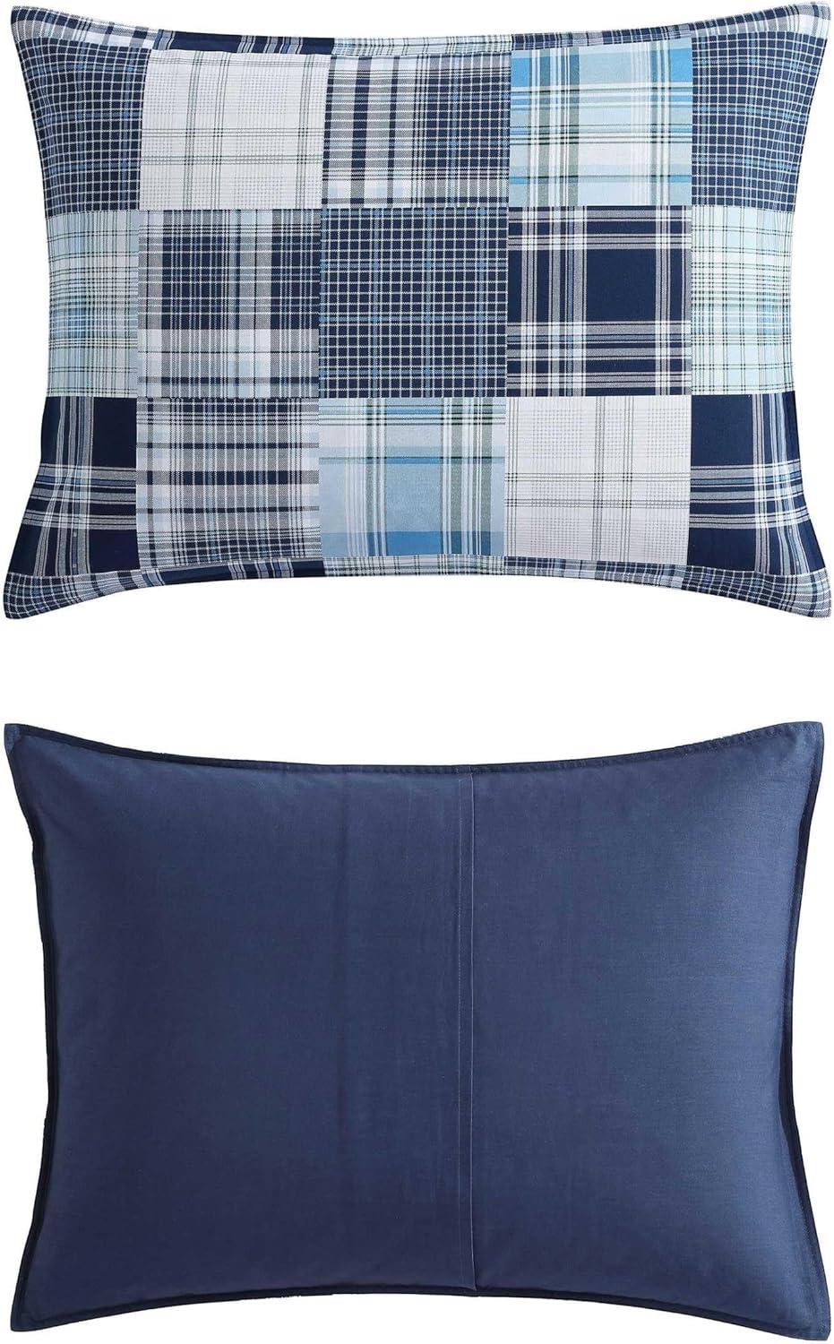 Nautica Mason Patchwork Reversible Cotton Navy Comforter Set