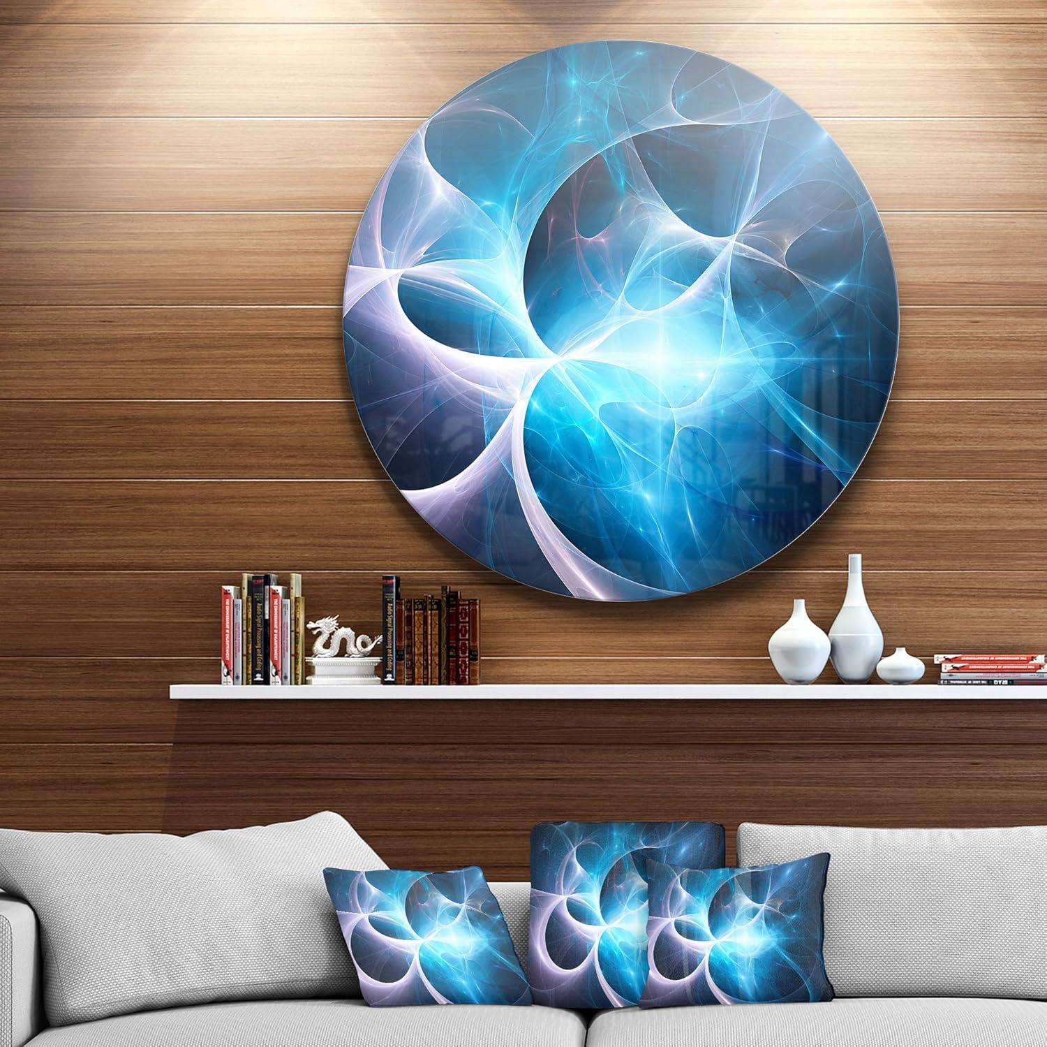 Blue and Purple Abstract Metal Wall Art Disc