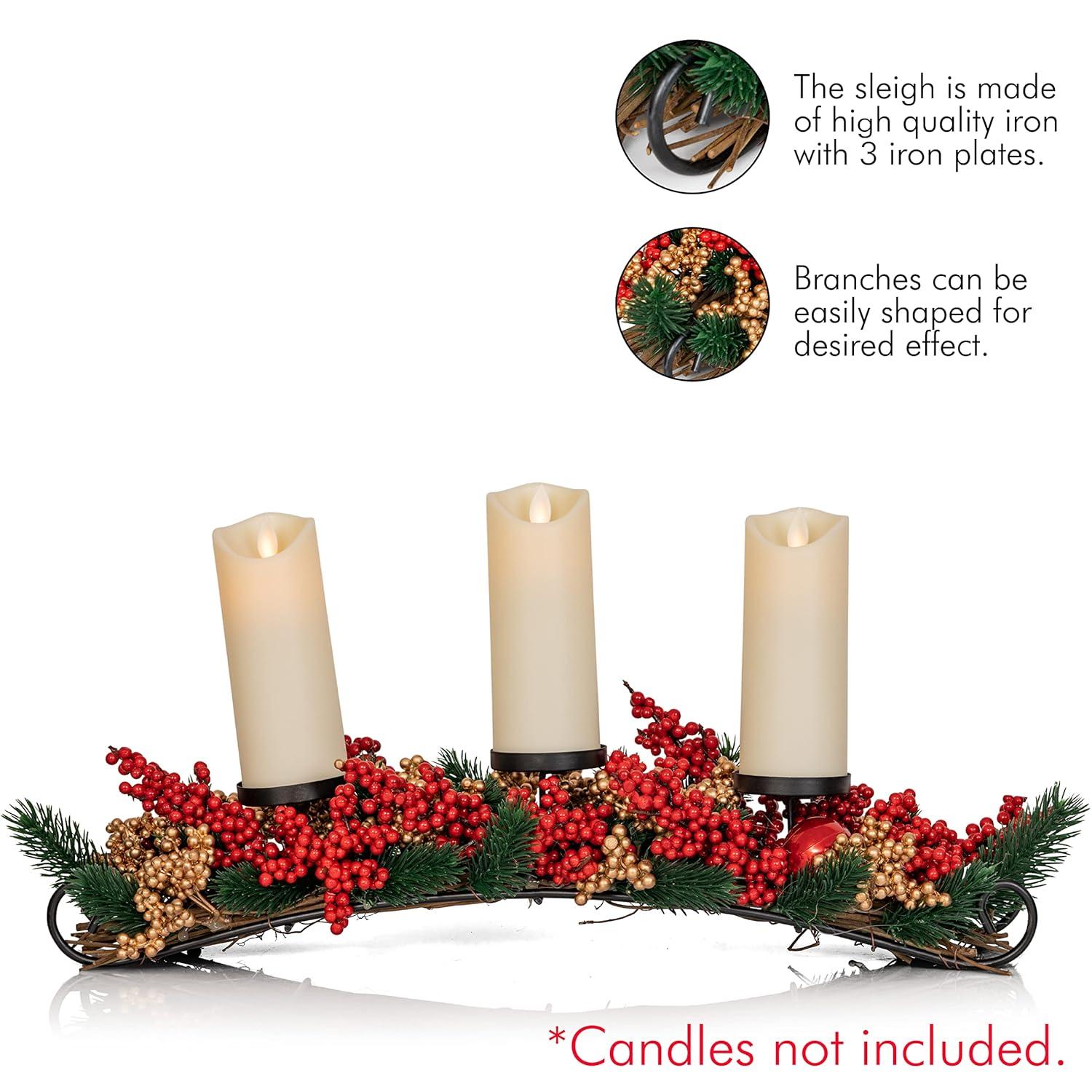 Ornativity Christmas Décor Candle Holder Centerpiece