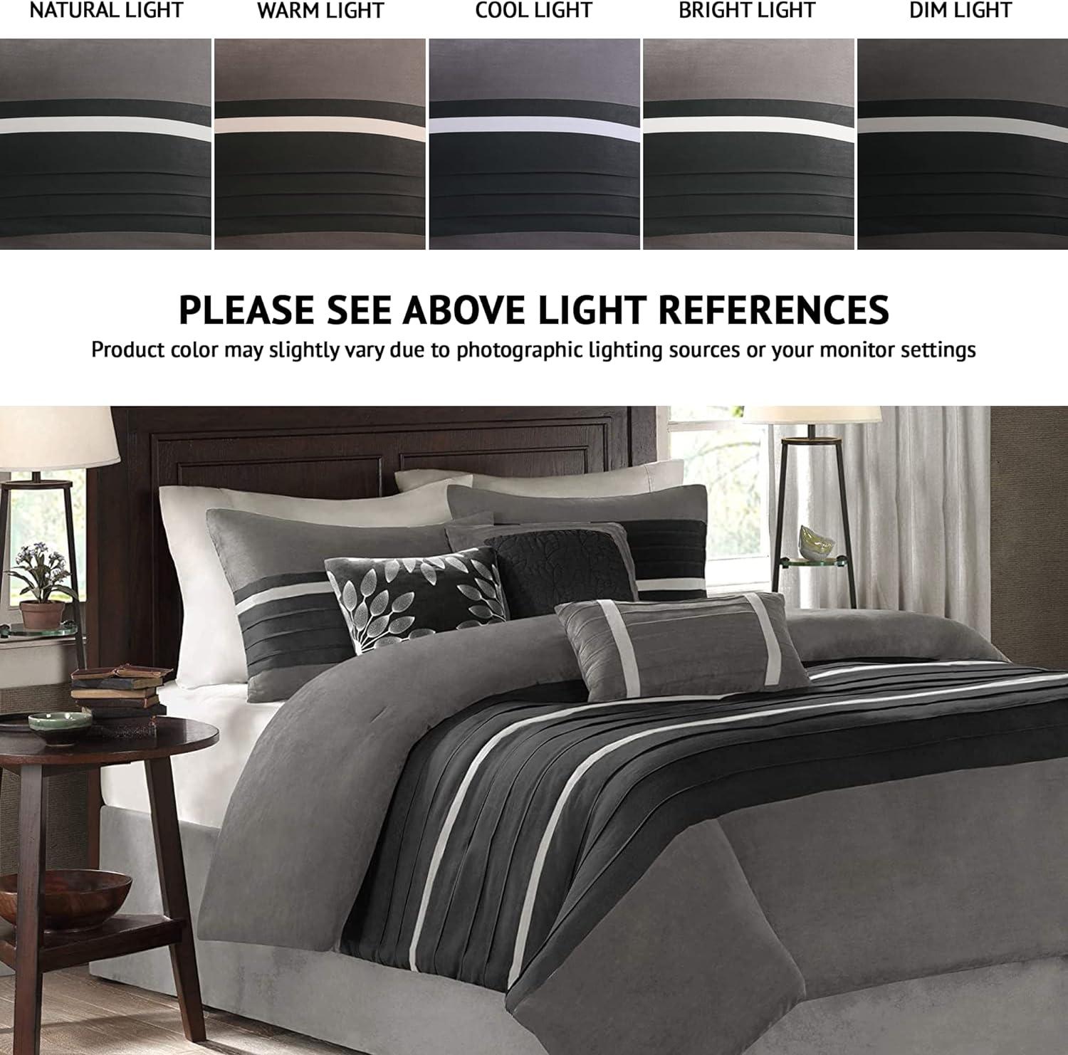 Madison Park Palmer 7 PC Pieced Faux Suede Comforter Set