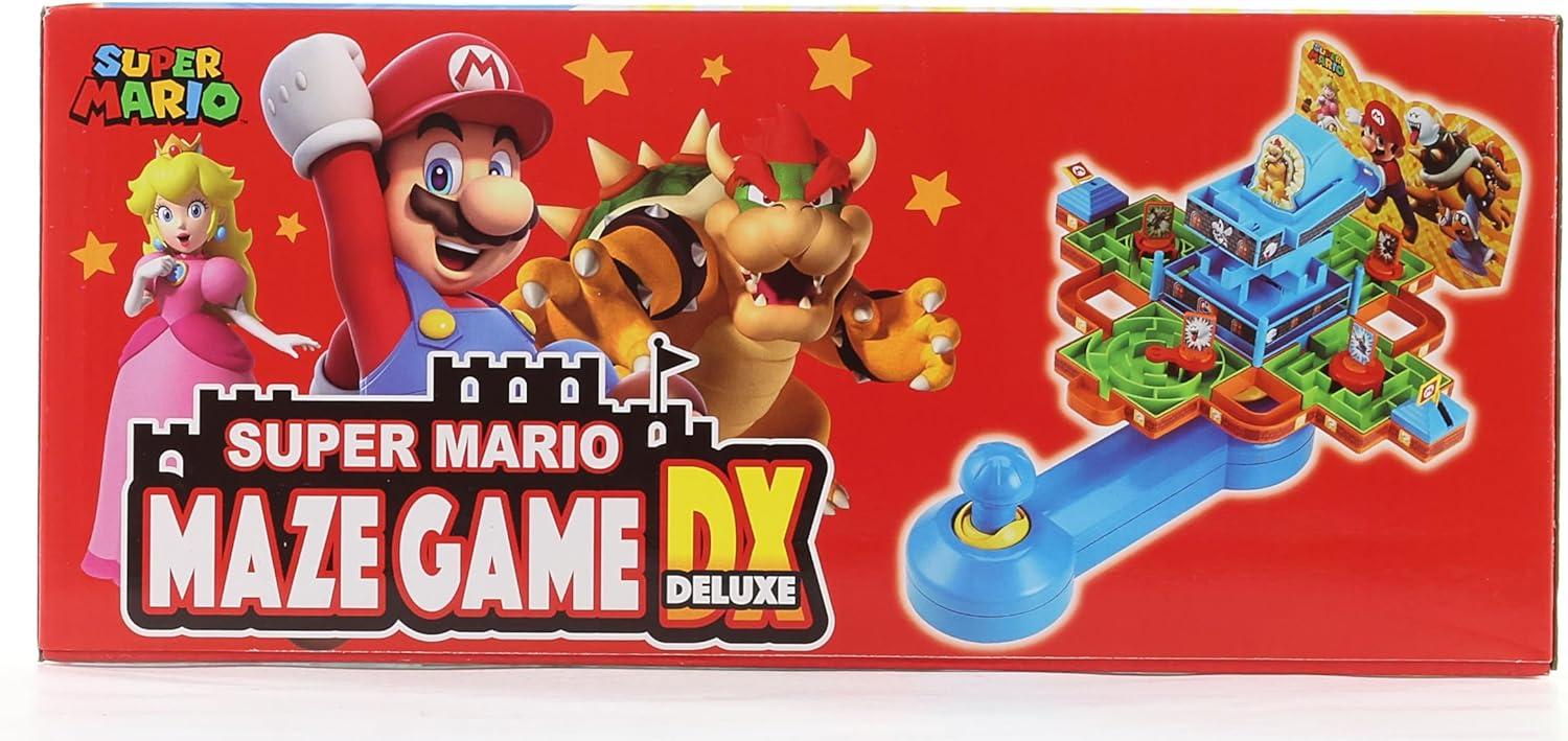 Epoch Games Super Mario Maze Game DX, Tabletop Skill and Action Game with Collectible Super Mario Action Figures