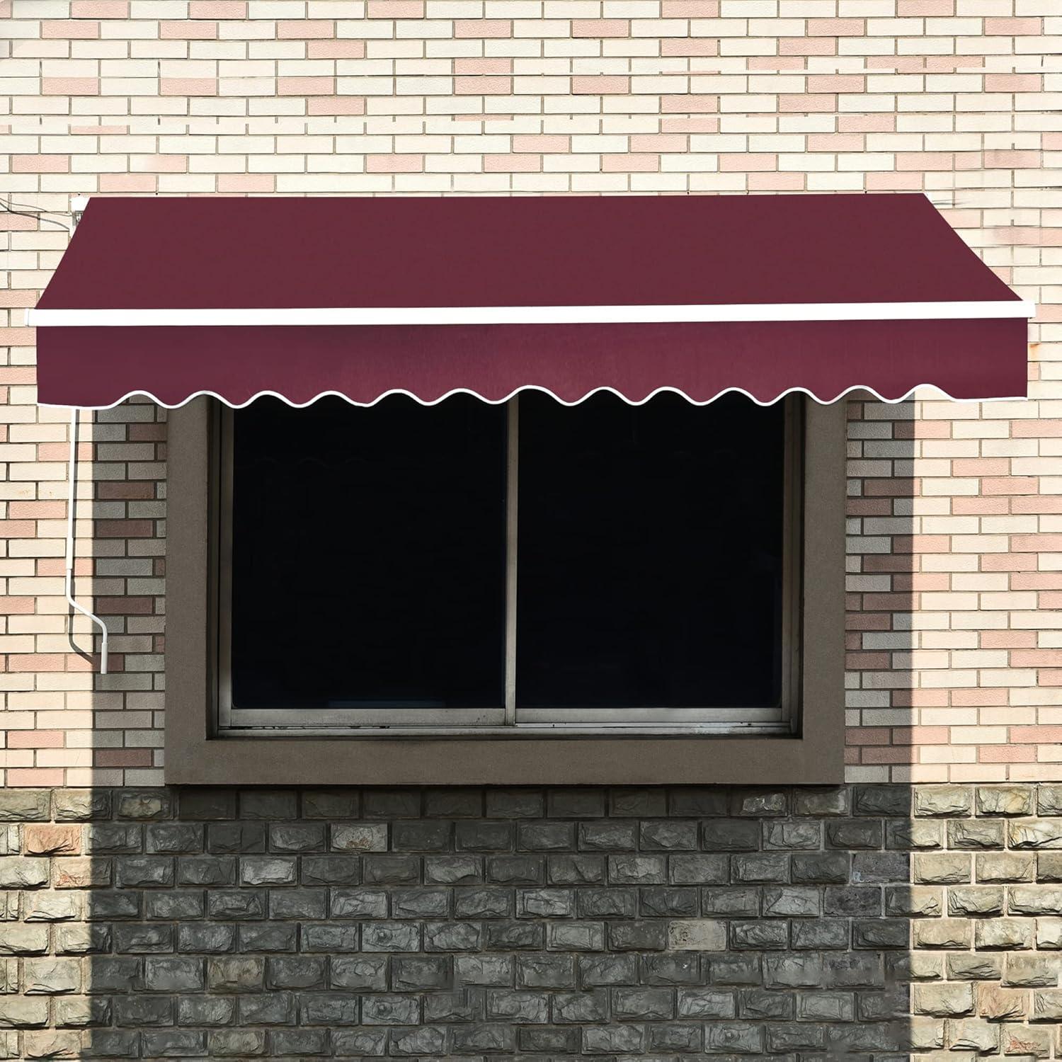 MCombo 12' x 10' Burgundy Manually Retractable Patio