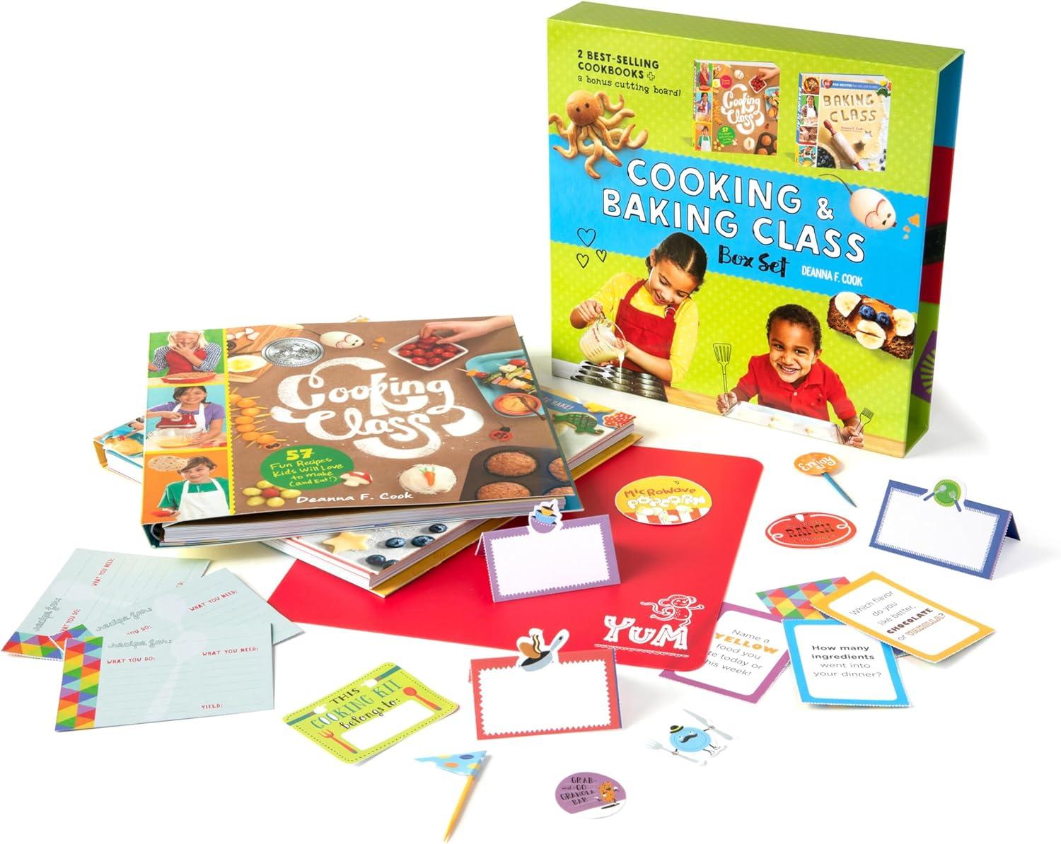 Cooking & Baking Class Box Set with Bonus Cutting Board